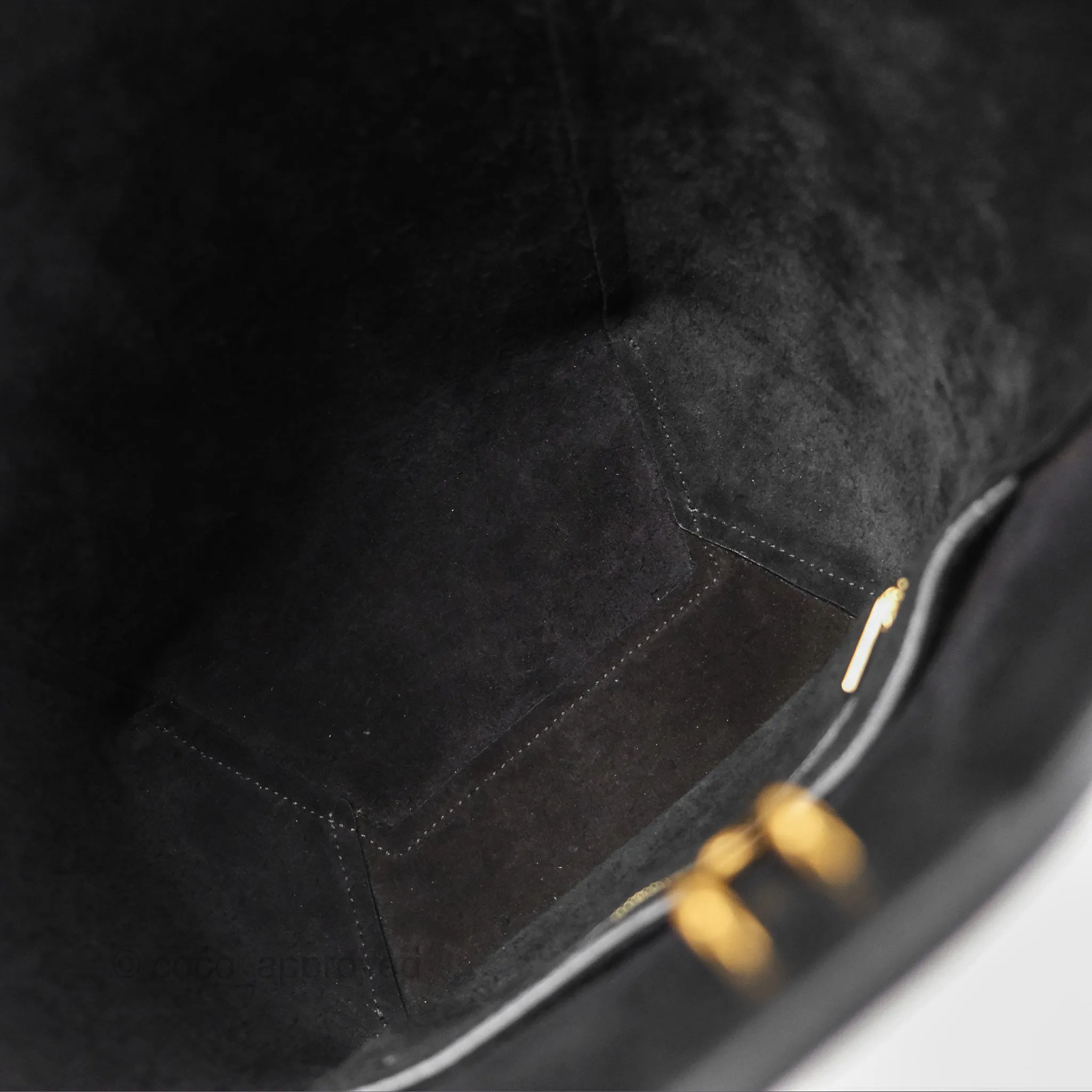 Celine Small Sangle Bucket Bag Black Grained Calfskin Gold Hardware