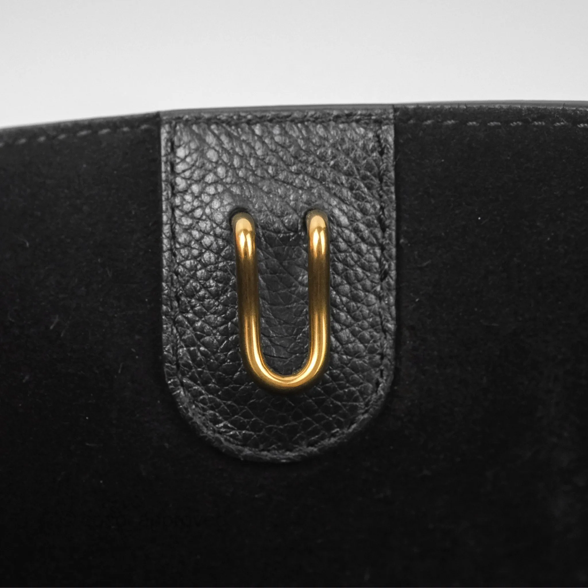 Celine Small Sangle Bucket Bag Black Grained Calfskin Gold Hardware