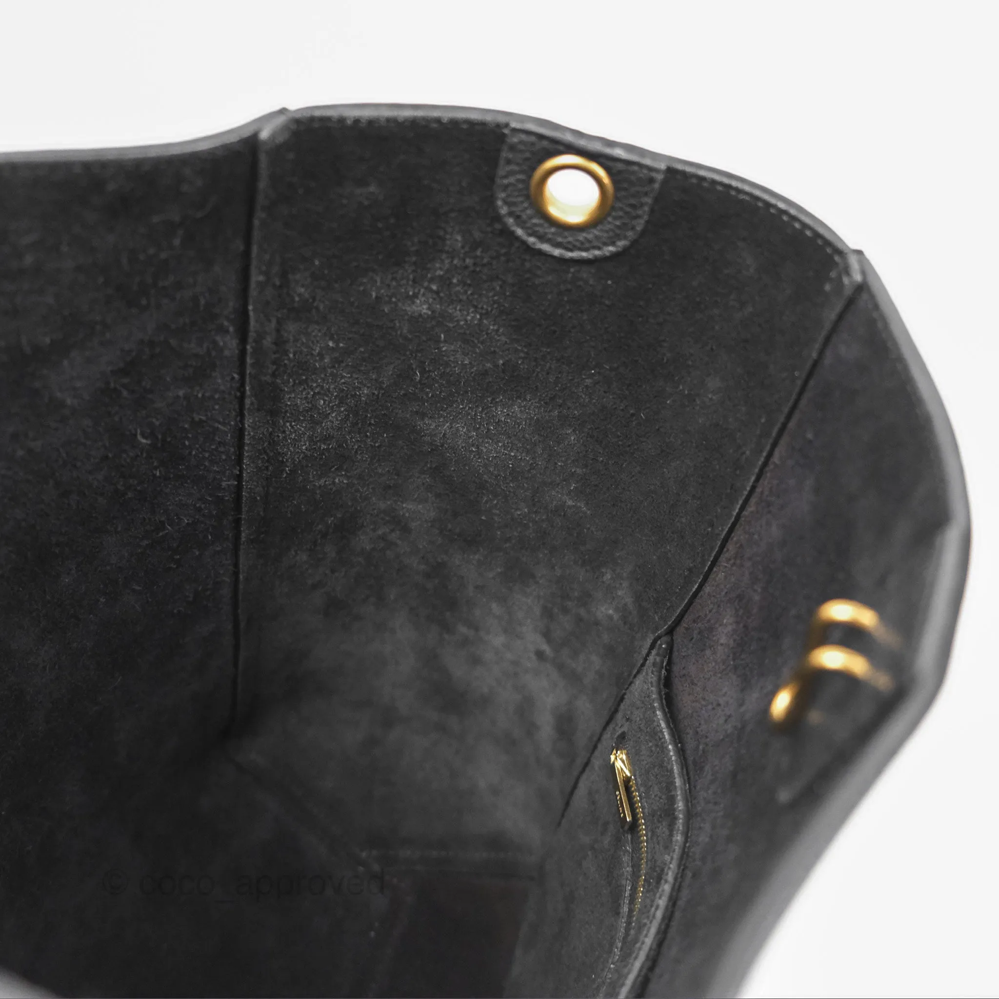 Celine Small Sangle Bucket Bag Black Grained Calfskin Gold Hardware