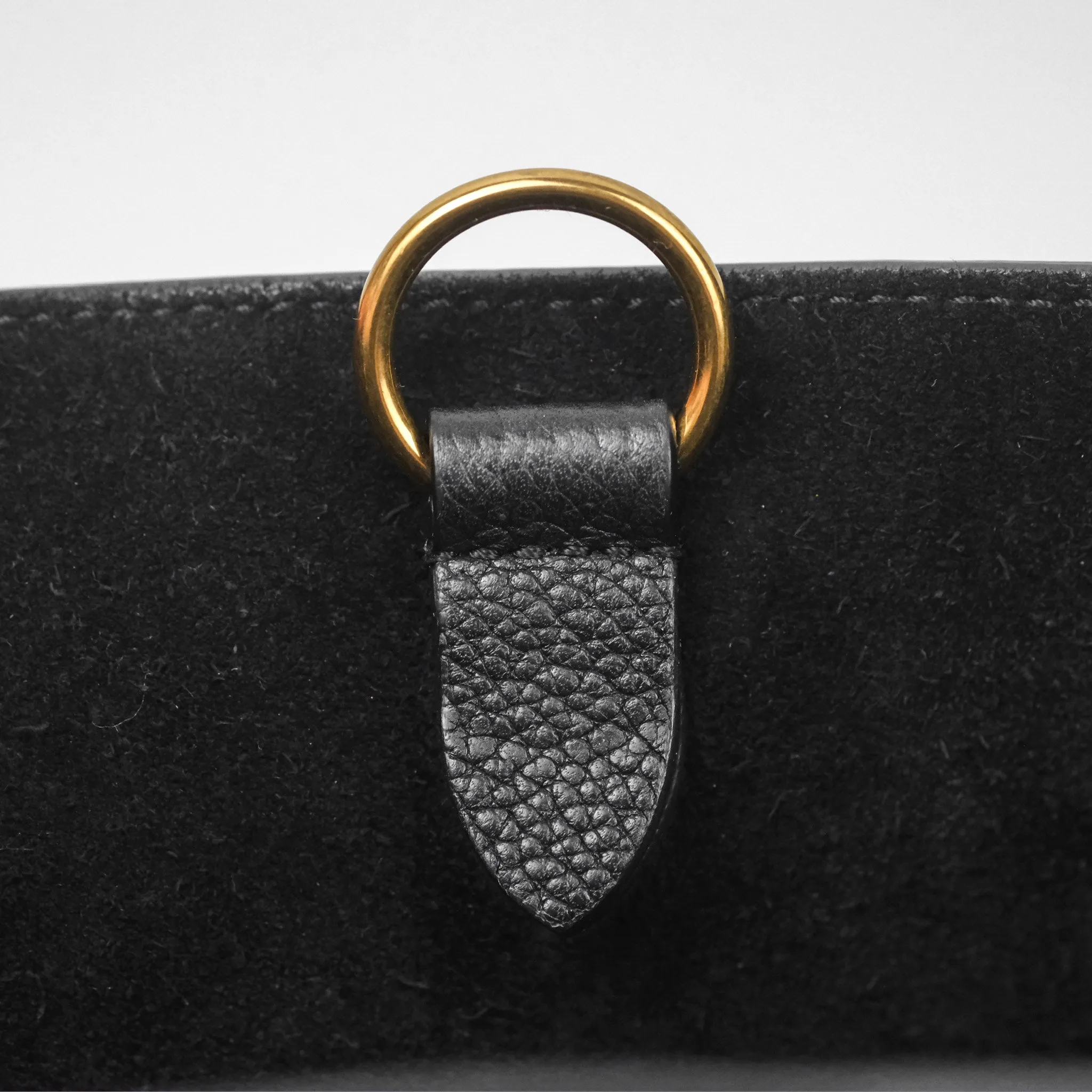 Celine Small Sangle Bucket Bag Black Grained Calfskin Gold Hardware