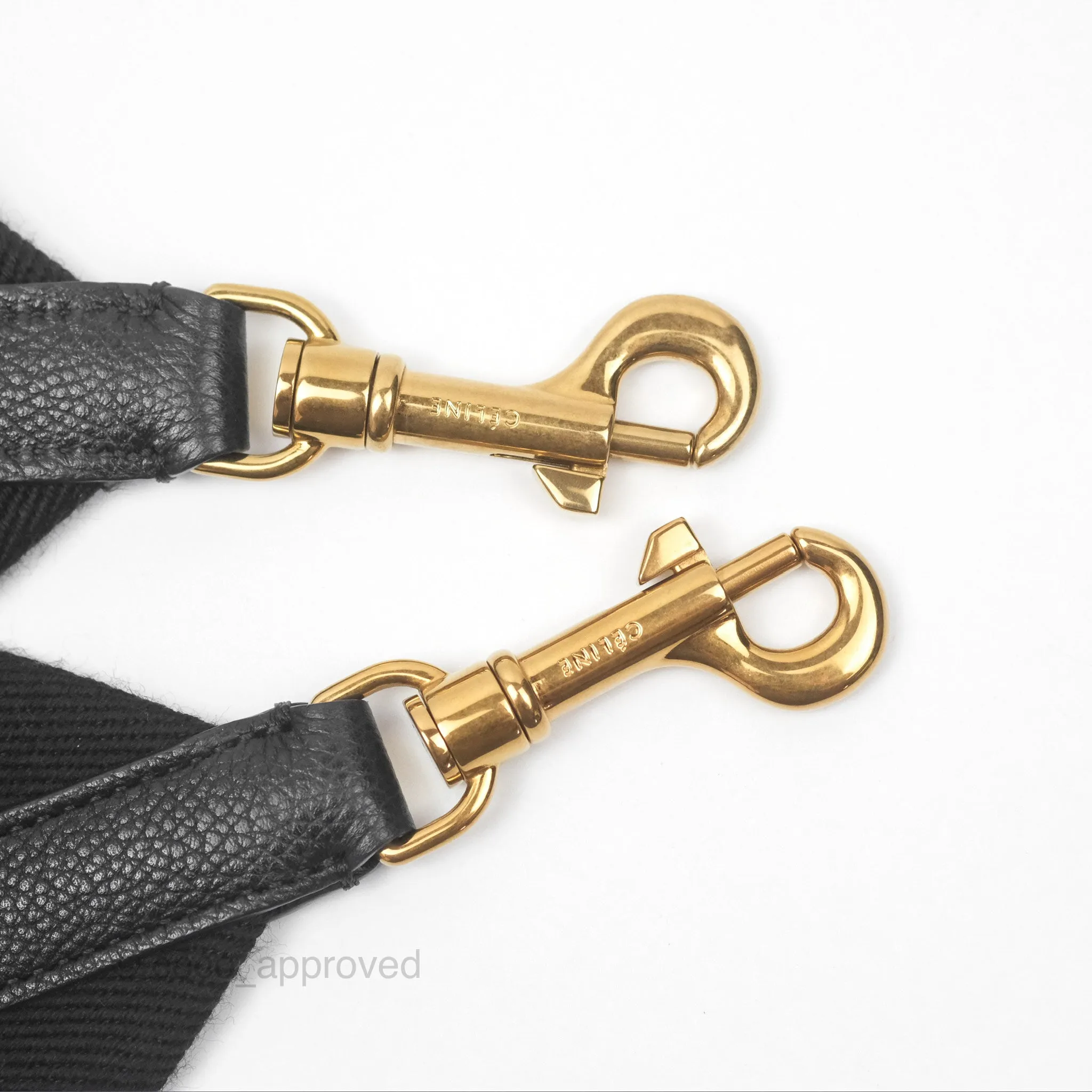 Celine Small Sangle Bucket Bag Black Grained Calfskin Gold Hardware
