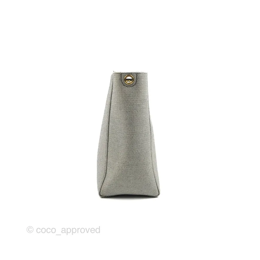 Celine Small Sangle Bucket Bag Black/Grey Textiles Gold Hardware