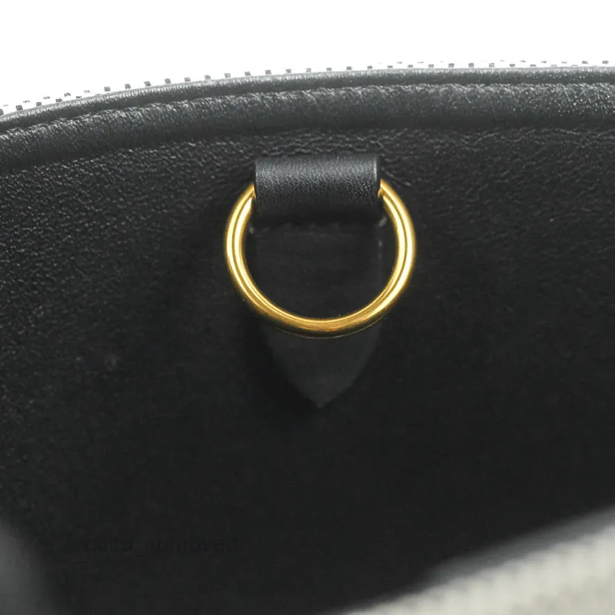 Celine Small Sangle Bucket Bag Black/Grey Textiles Gold Hardware