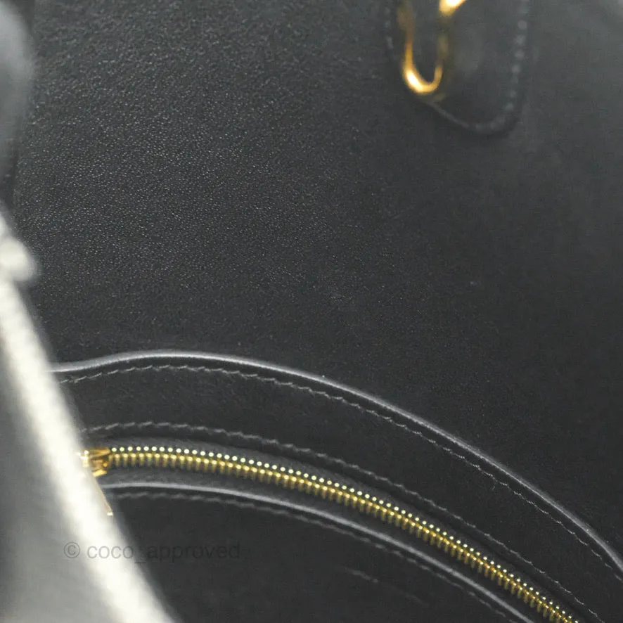 Celine Small Sangle Bucket Bag Black/Grey Textiles Gold Hardware