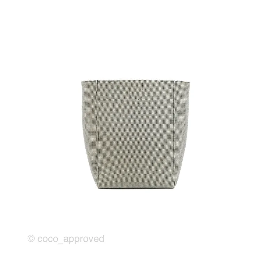Celine Small Sangle Bucket Bag Black/Grey Textiles Gold Hardware