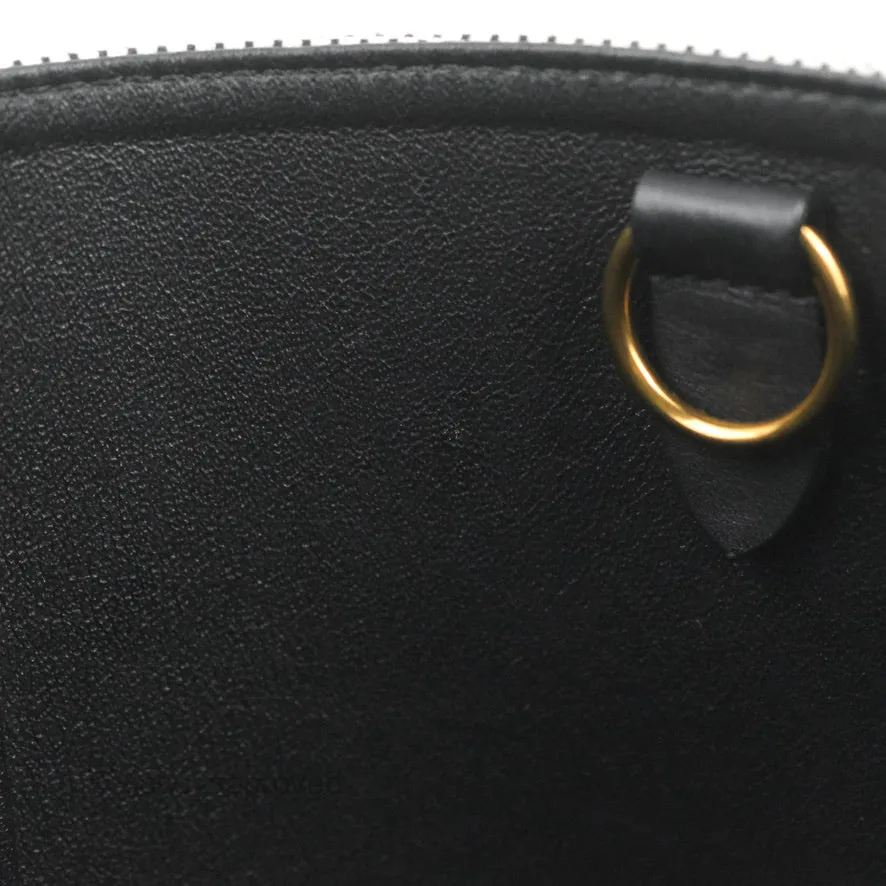 Celine Small Sangle Bucket Bag Black/Grey Textiles Gold Hardware
