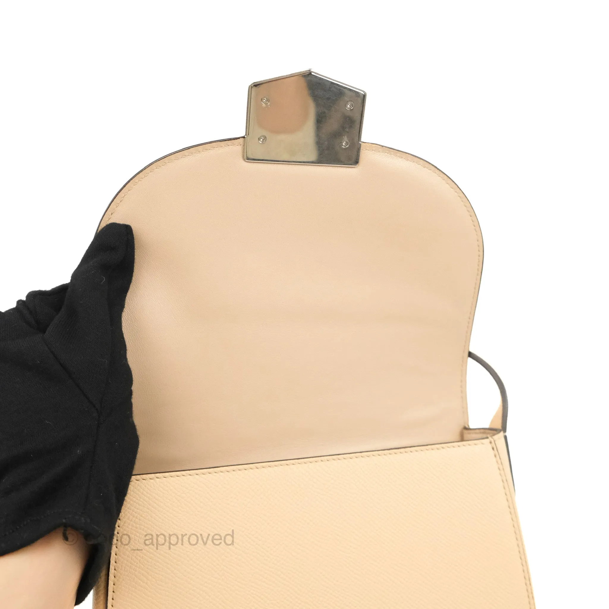Celine Small Trotteur Crossbody Bag Grained Calfskin Powder