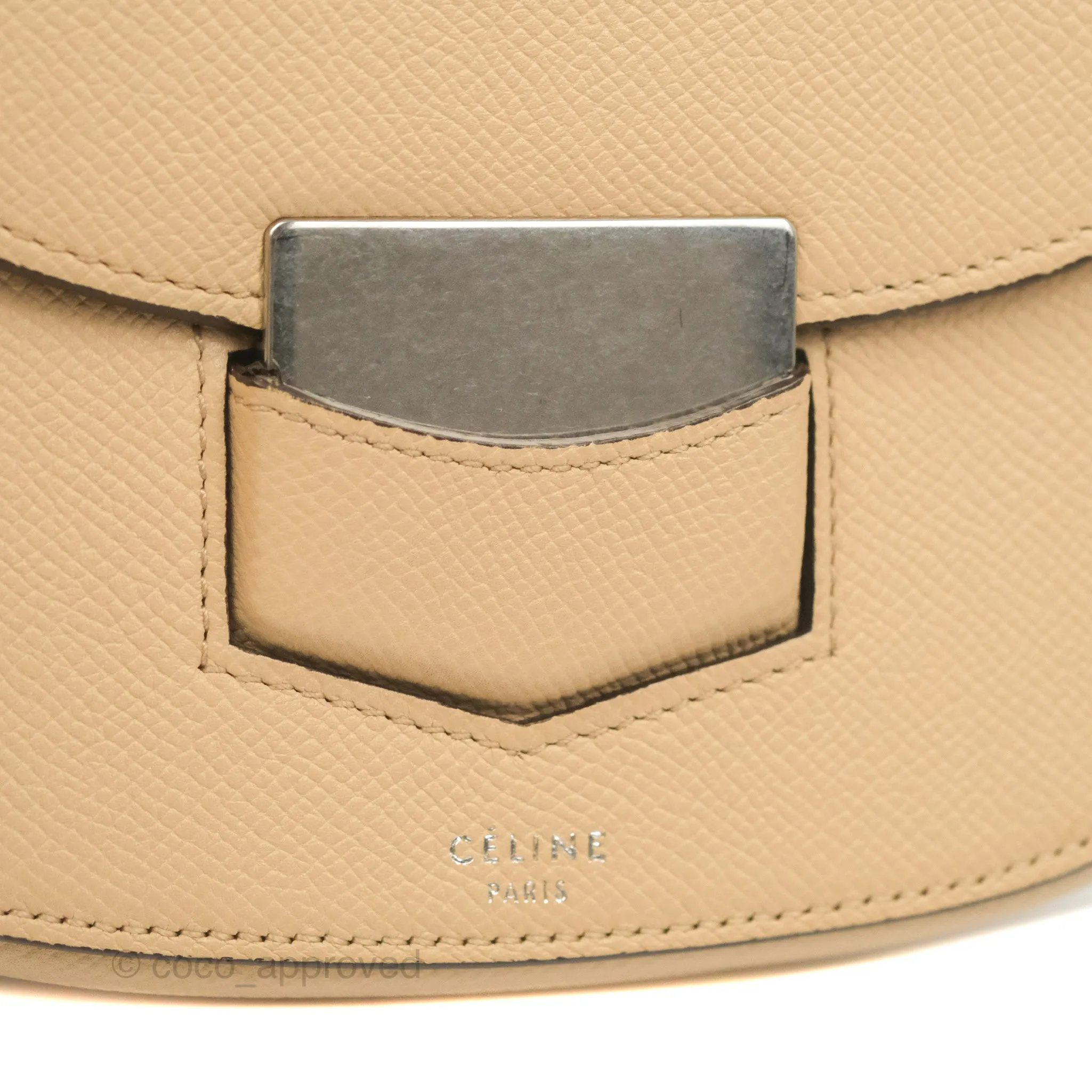Celine Small Trotteur Crossbody Bag Grained Calfskin Powder