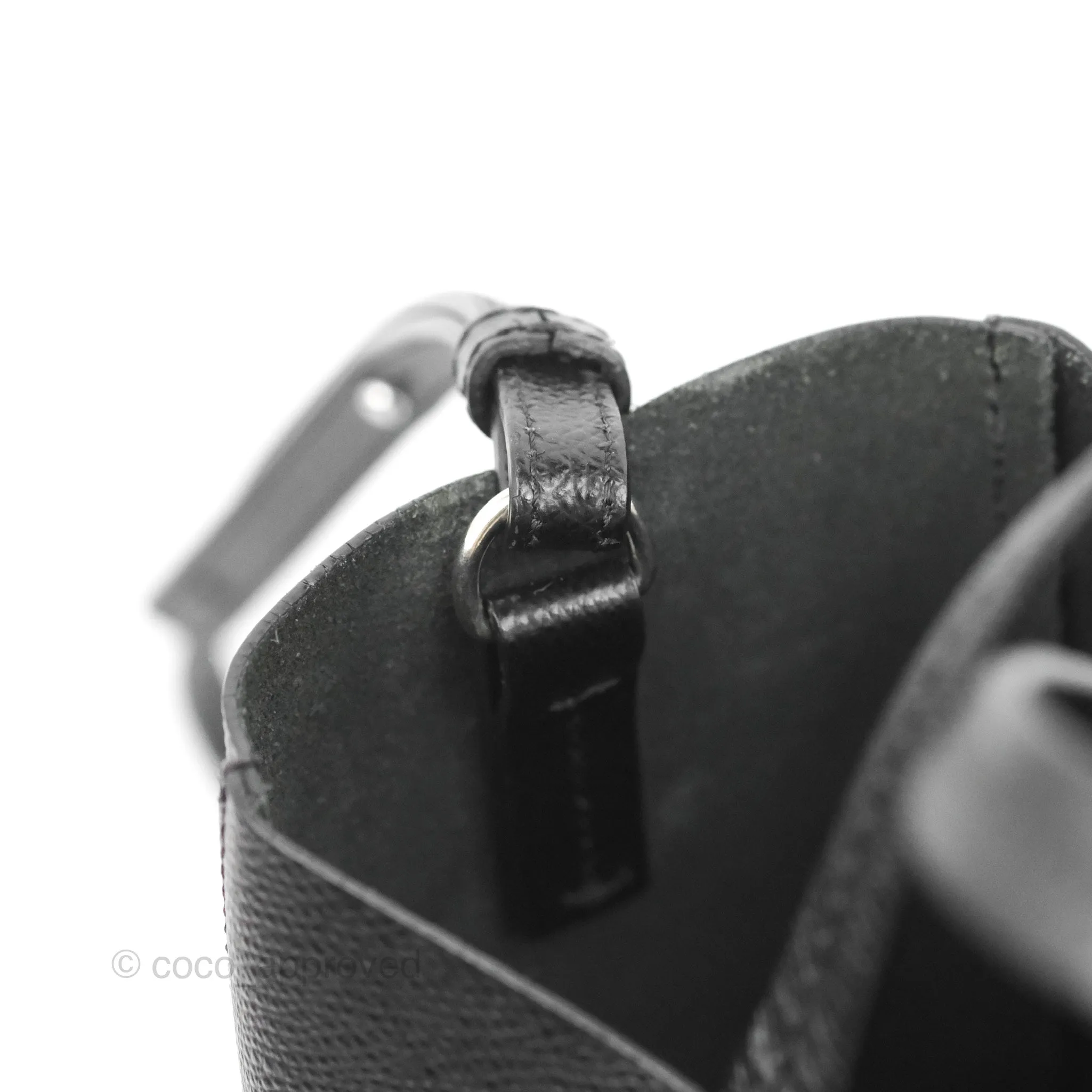 Celine Small Vertical Cabas Tote Black Grained Calfskin Silver Hardware