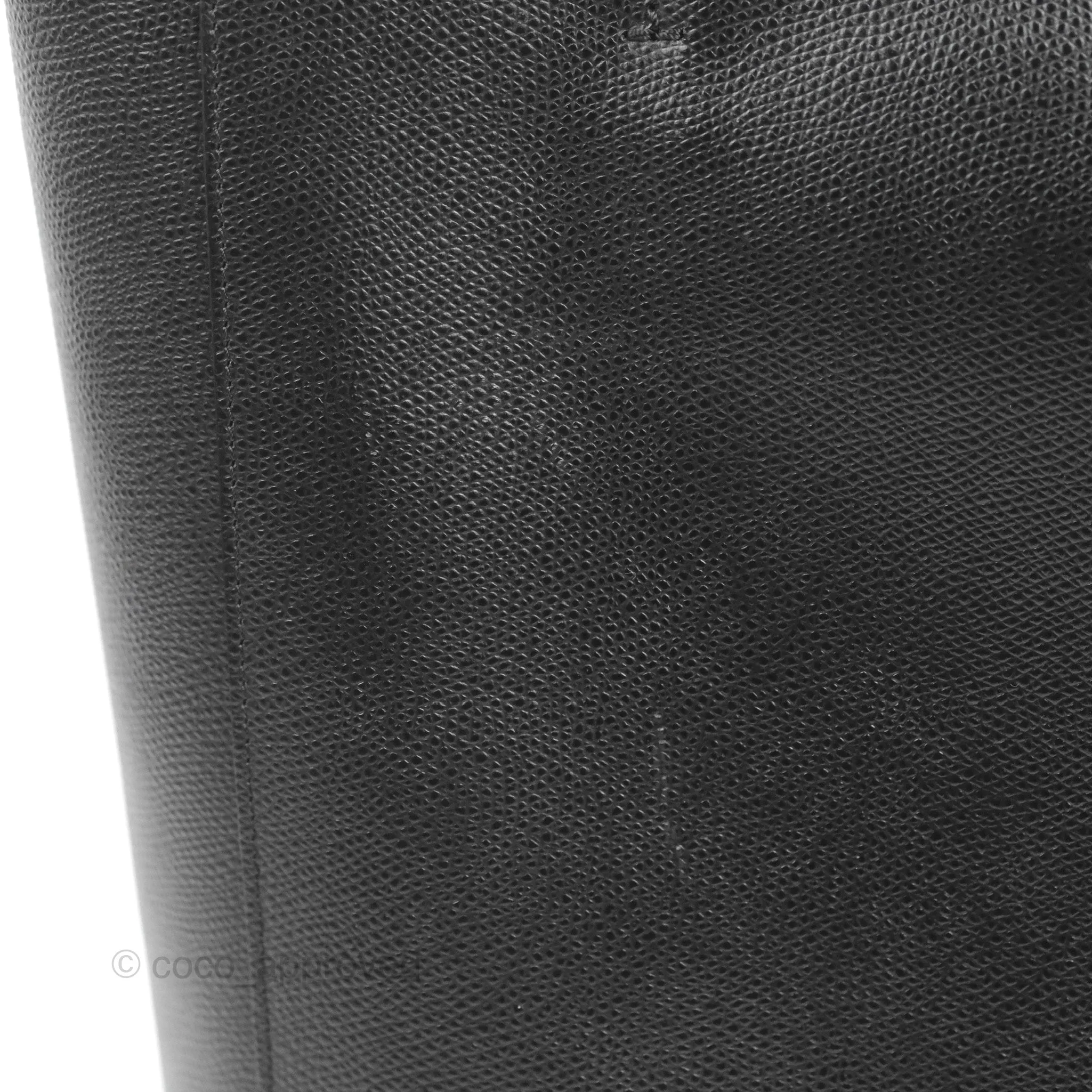 Celine Small Vertical Cabas Tote Black Grained Calfskin Silver Hardware