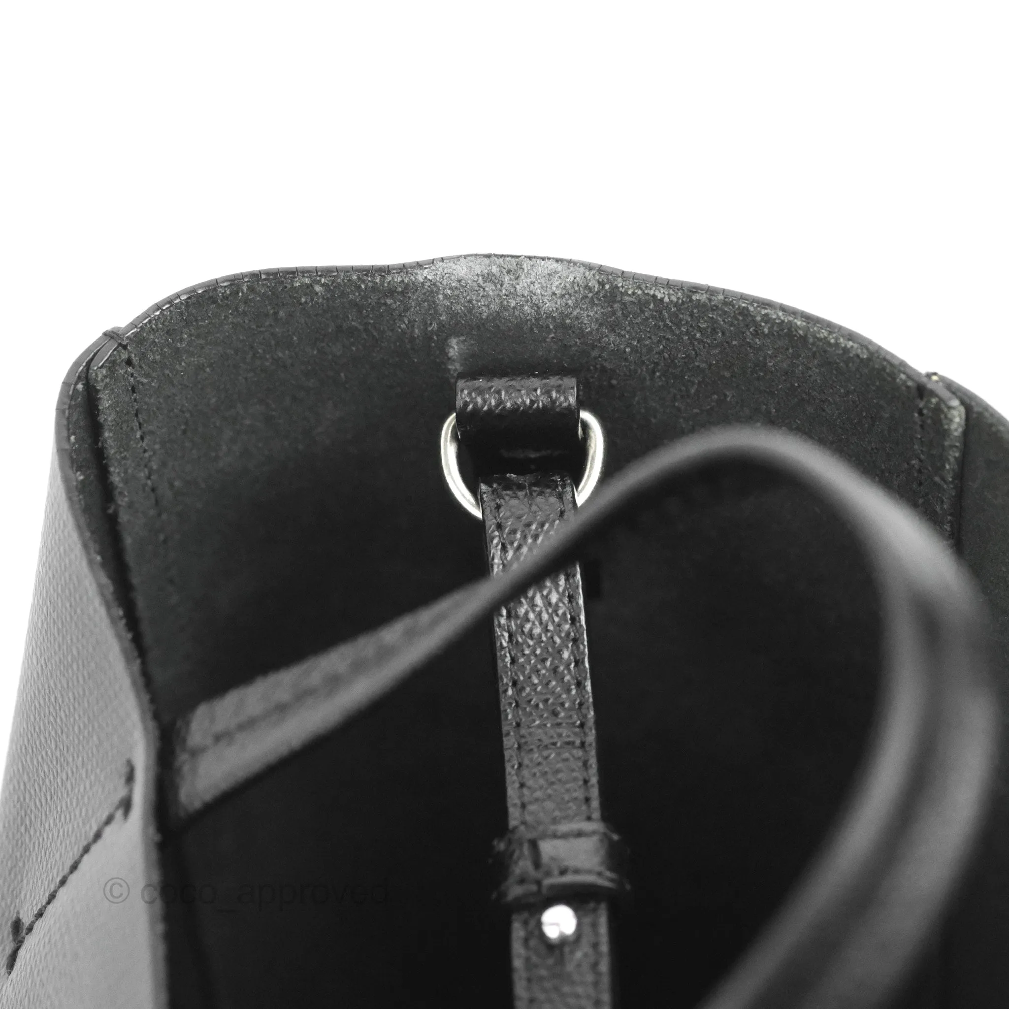 Celine Small Vertical Cabas Tote Black Grained Calfskin Silver Hardware