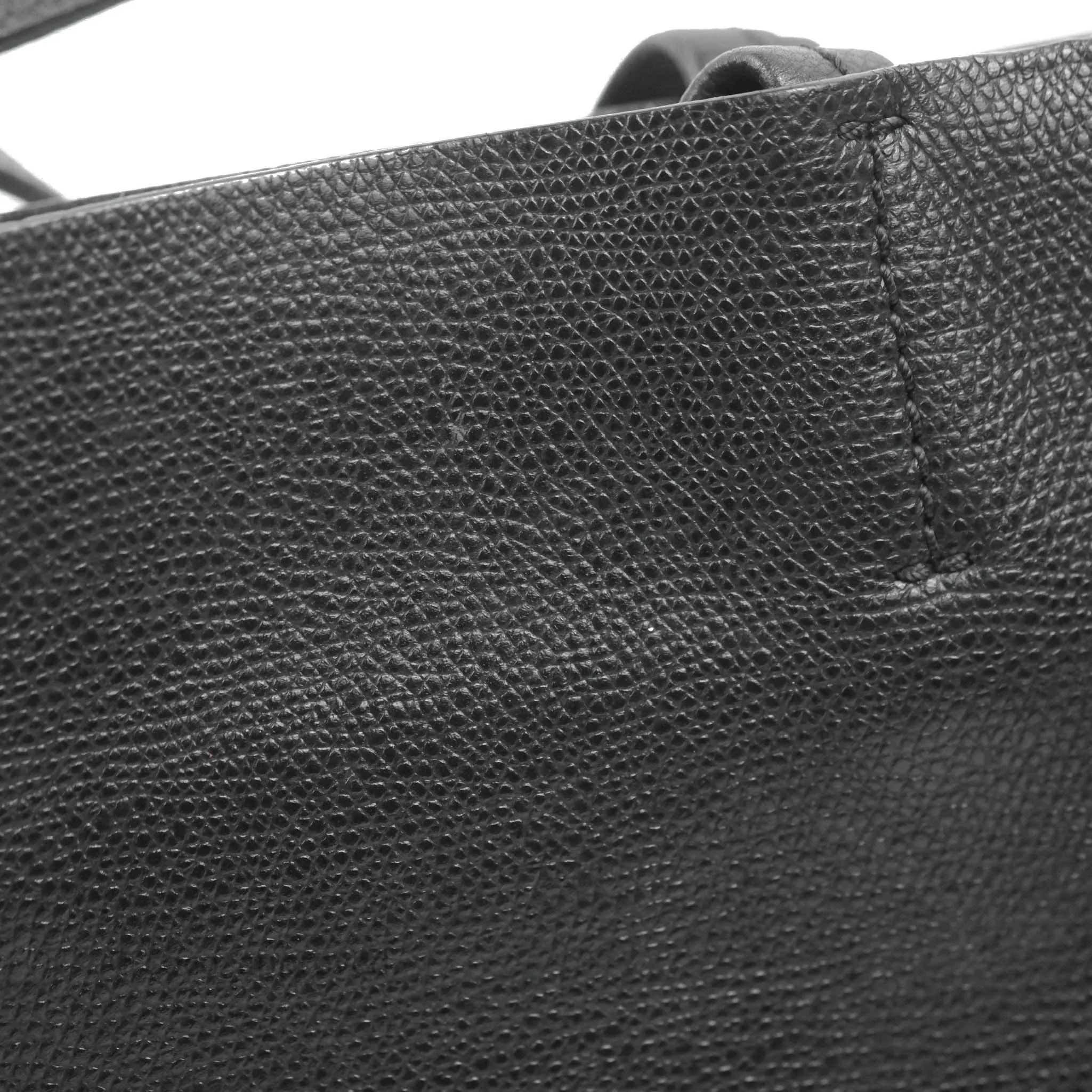 Celine Small Vertical Cabas Tote Grained Calfskin Black Silver Hardware