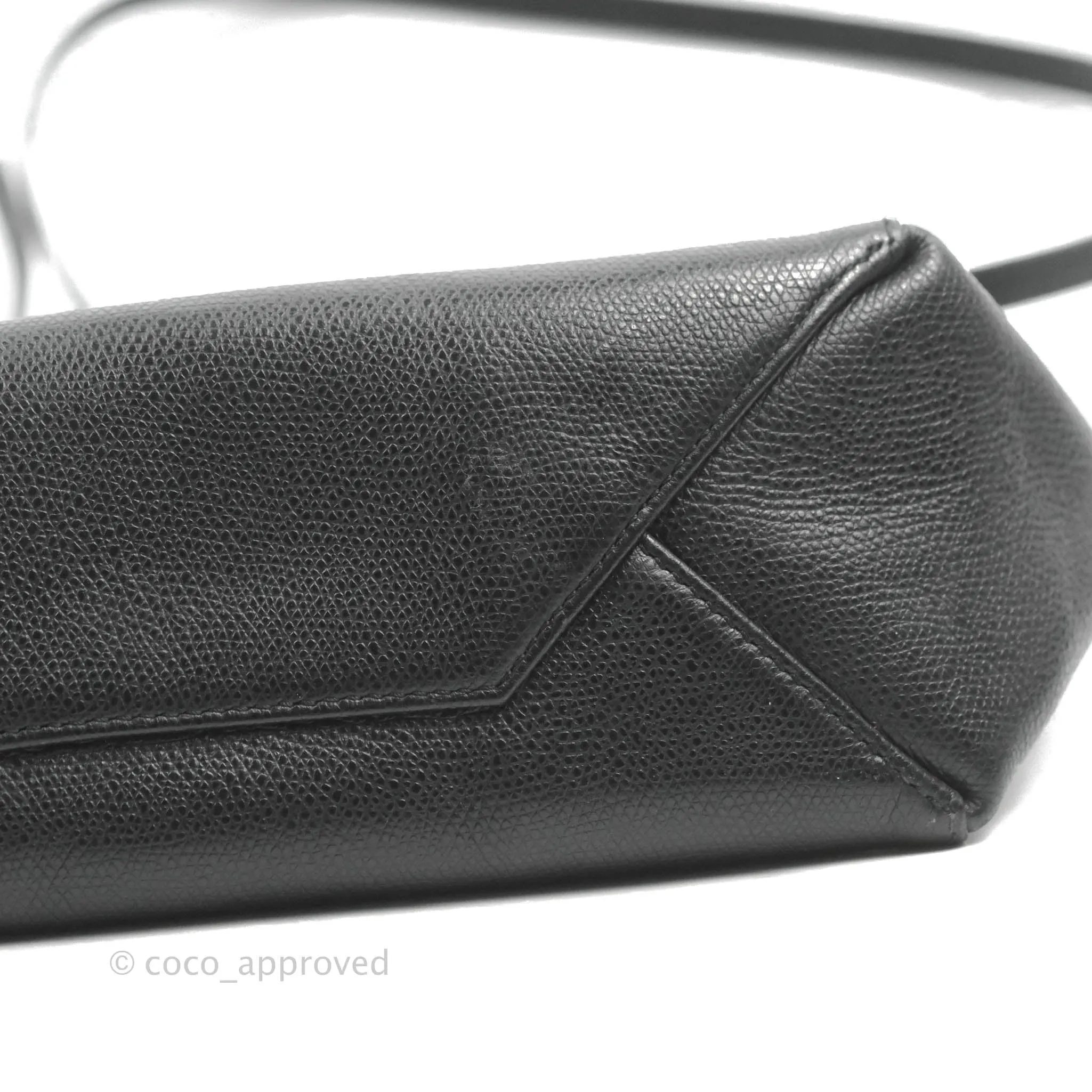 Celine Small Vertical Cabas Tote Grained Calfskin Black Silver Hardware