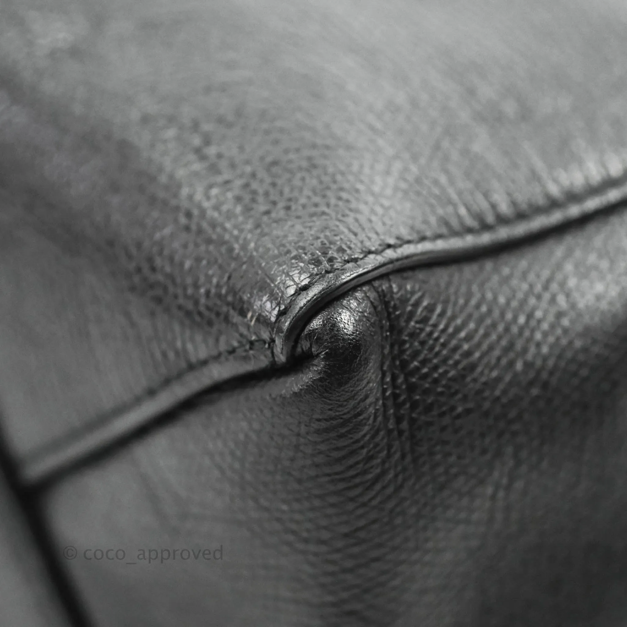 Celine Small Vertical Cabas Tote Grained Calfskin Black Silver Hardware
