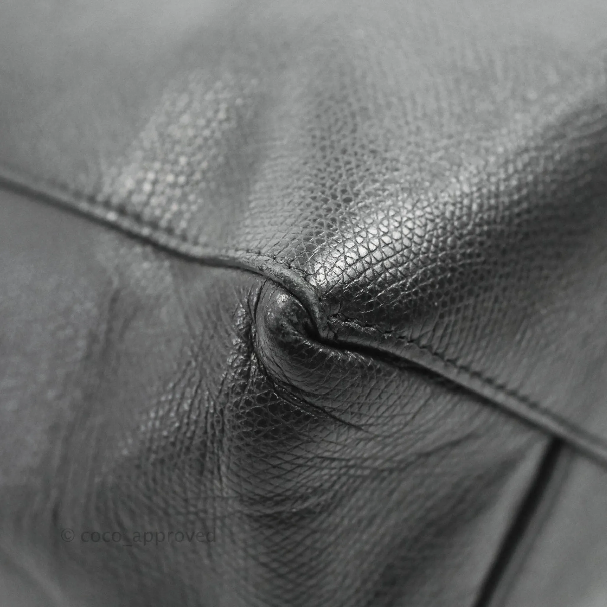 Celine Small Vertical Cabas Tote Grained Calfskin Black Silver Hardware