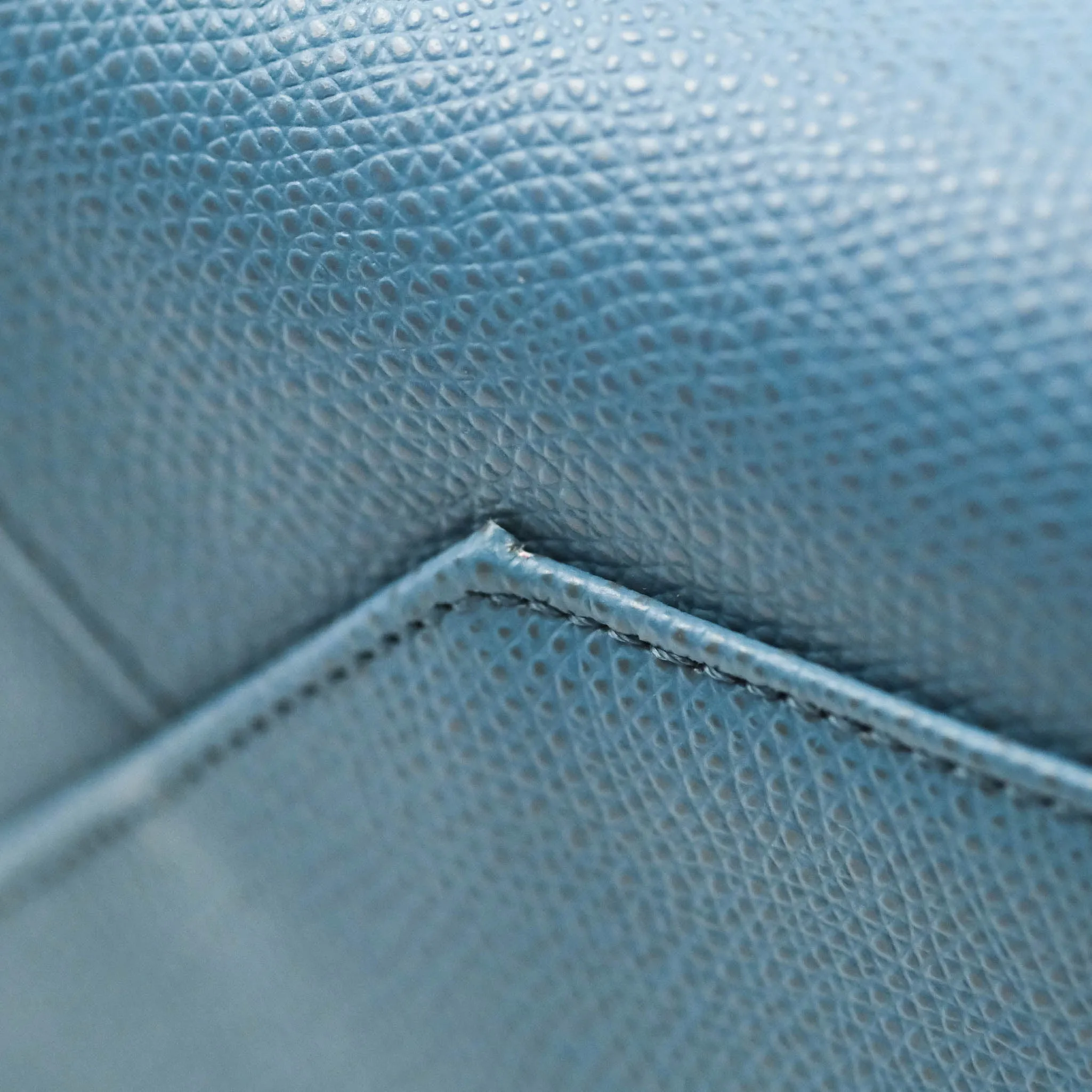Celine Small Vertical Cabas Tote Grained Calfskin Blue Silver Hardware