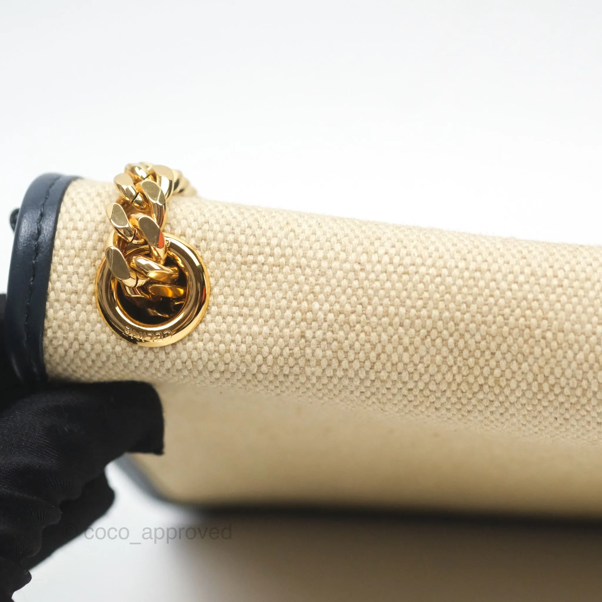 Celine Sulky Clutch Beige Gold Hardware