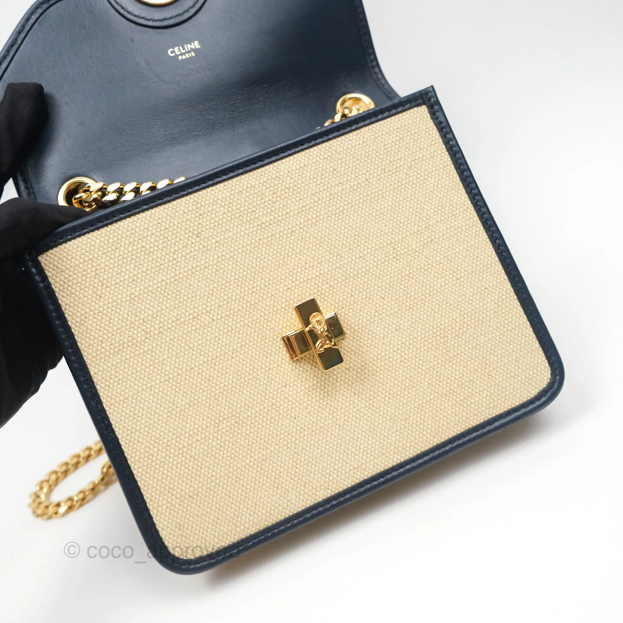 Celine Sulky Clutch Beige Gold Hardware