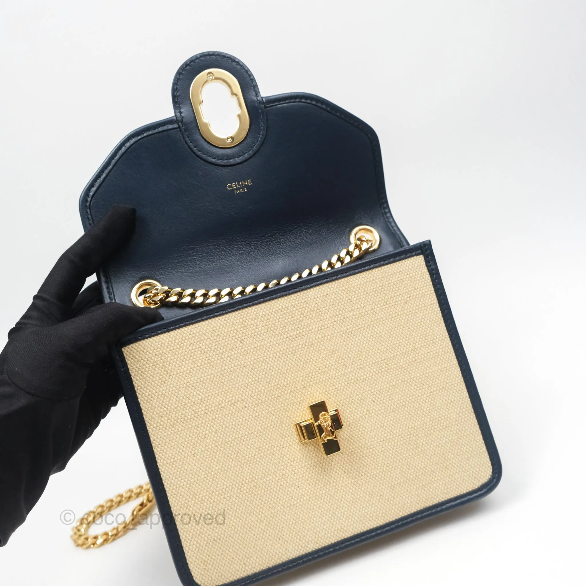 Celine Sulky Clutch Beige Gold Hardware
