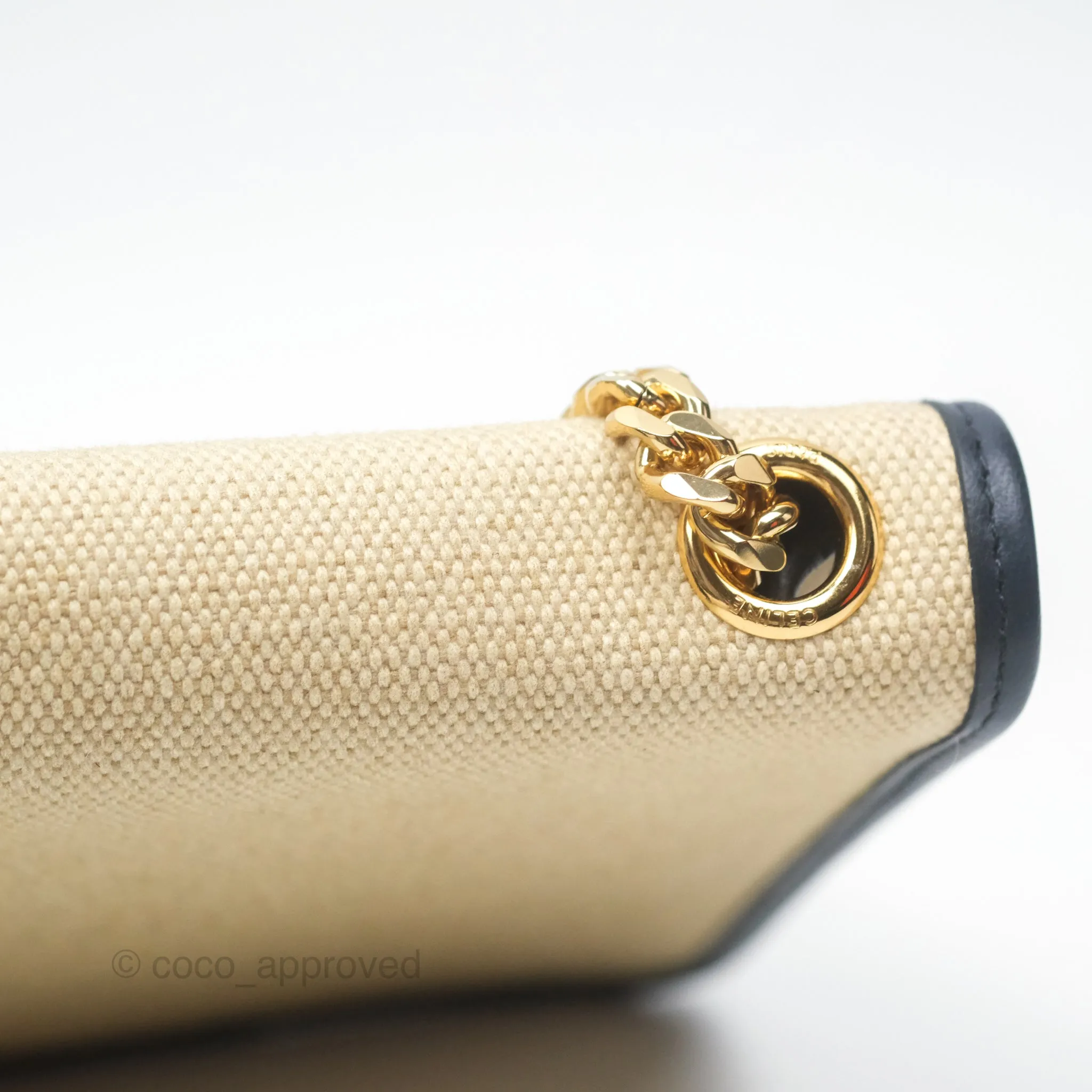 Celine Sulky Clutch Beige Gold Hardware