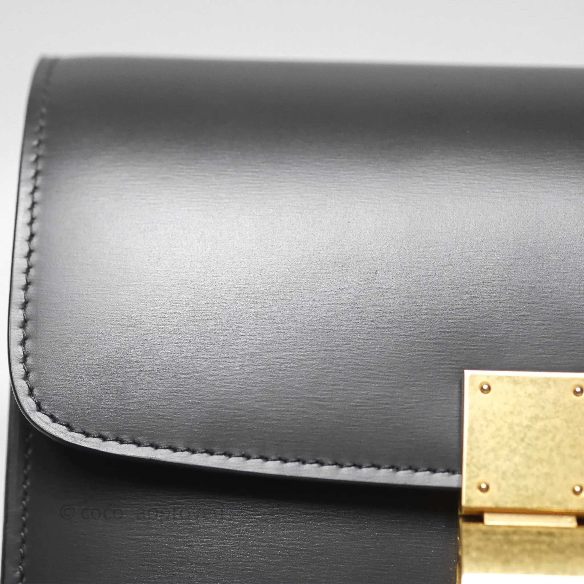 Celine Teen Classic Box Flap Dark Grey Box Calfskin