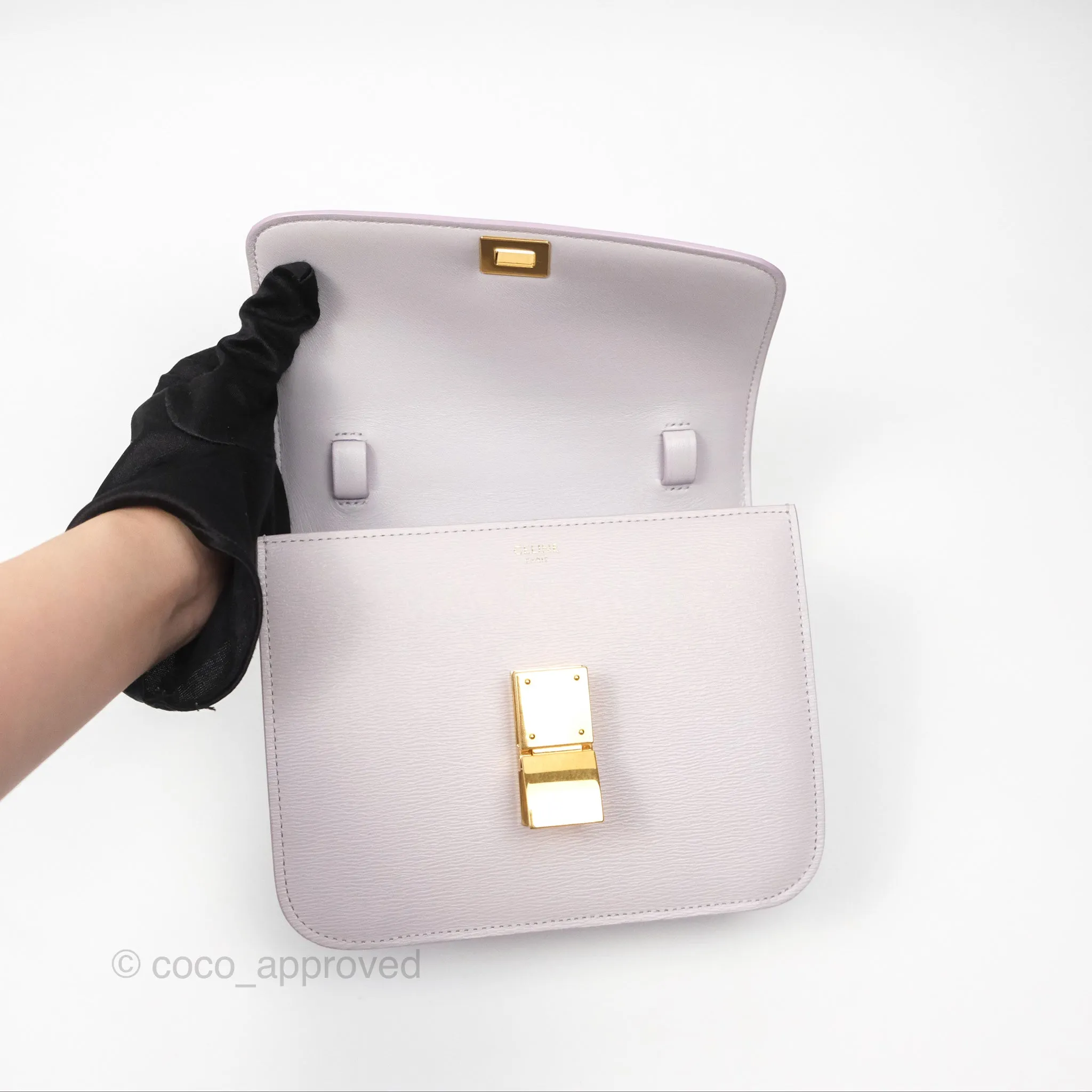 Celine Teen Classic Box Flap Lavender Grey Liege Calfskin