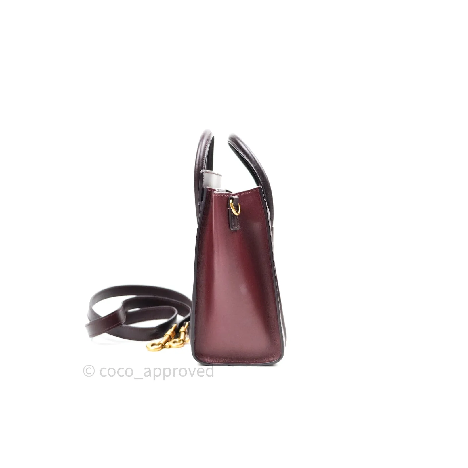 Celine Tri Color Dark Red/Pink/Brown Nano Luggage Tote
