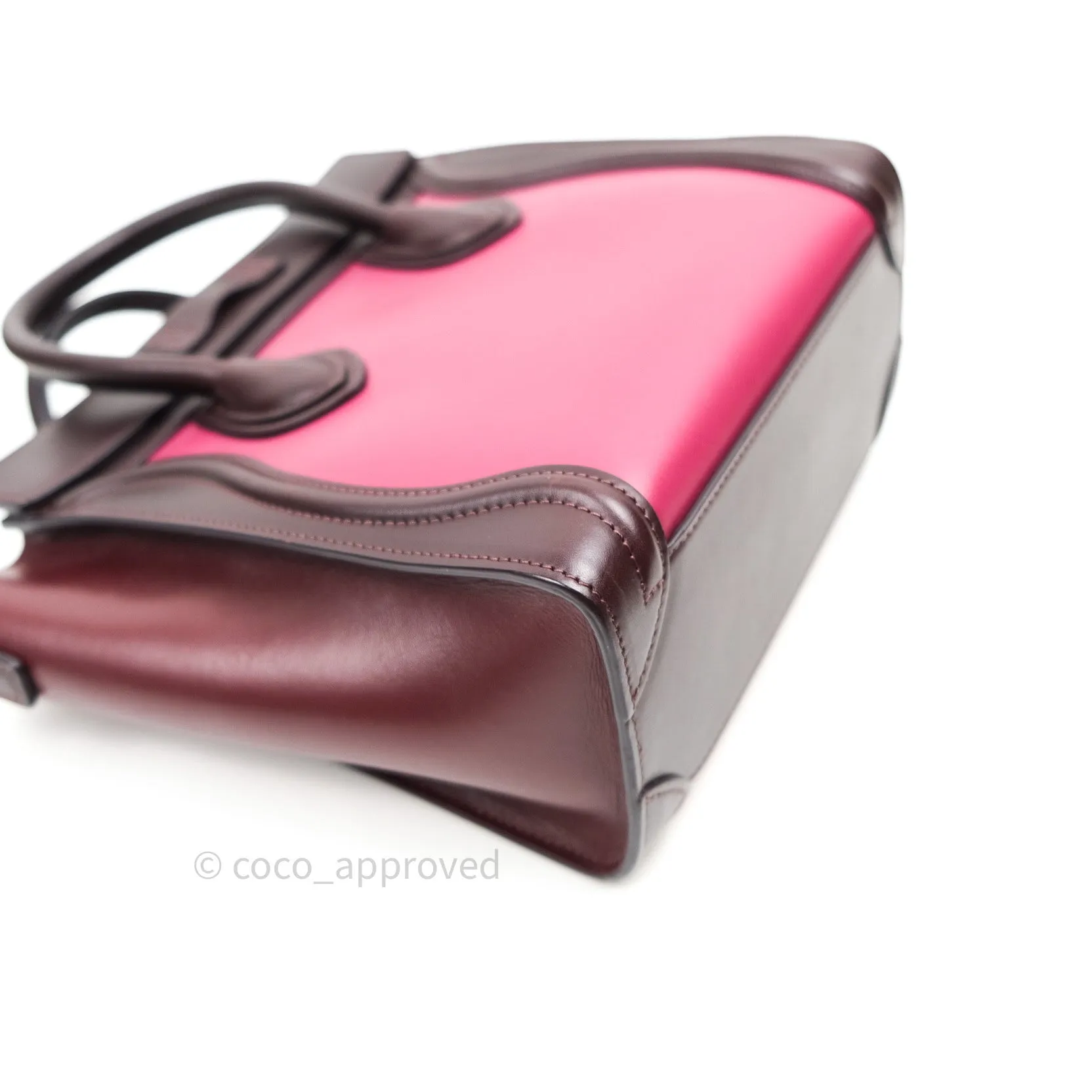 Celine Tri Color Dark Red/Pink/Brown Nano Luggage Tote