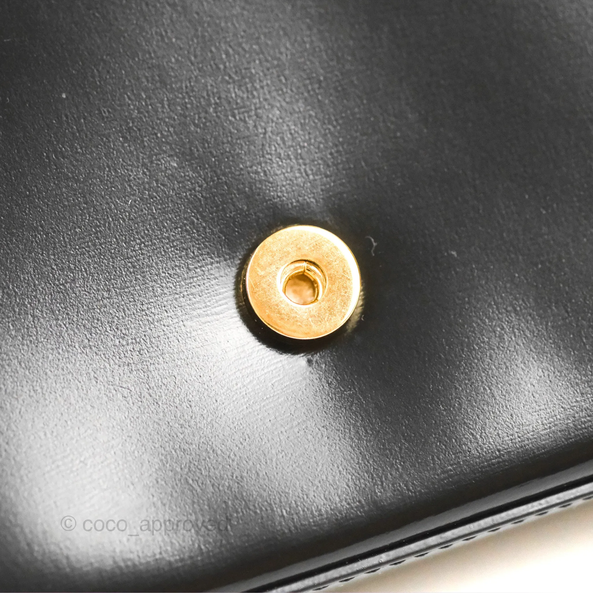 Celine Triomphe Chain Shoulder Bag Black Shiny Calfskin