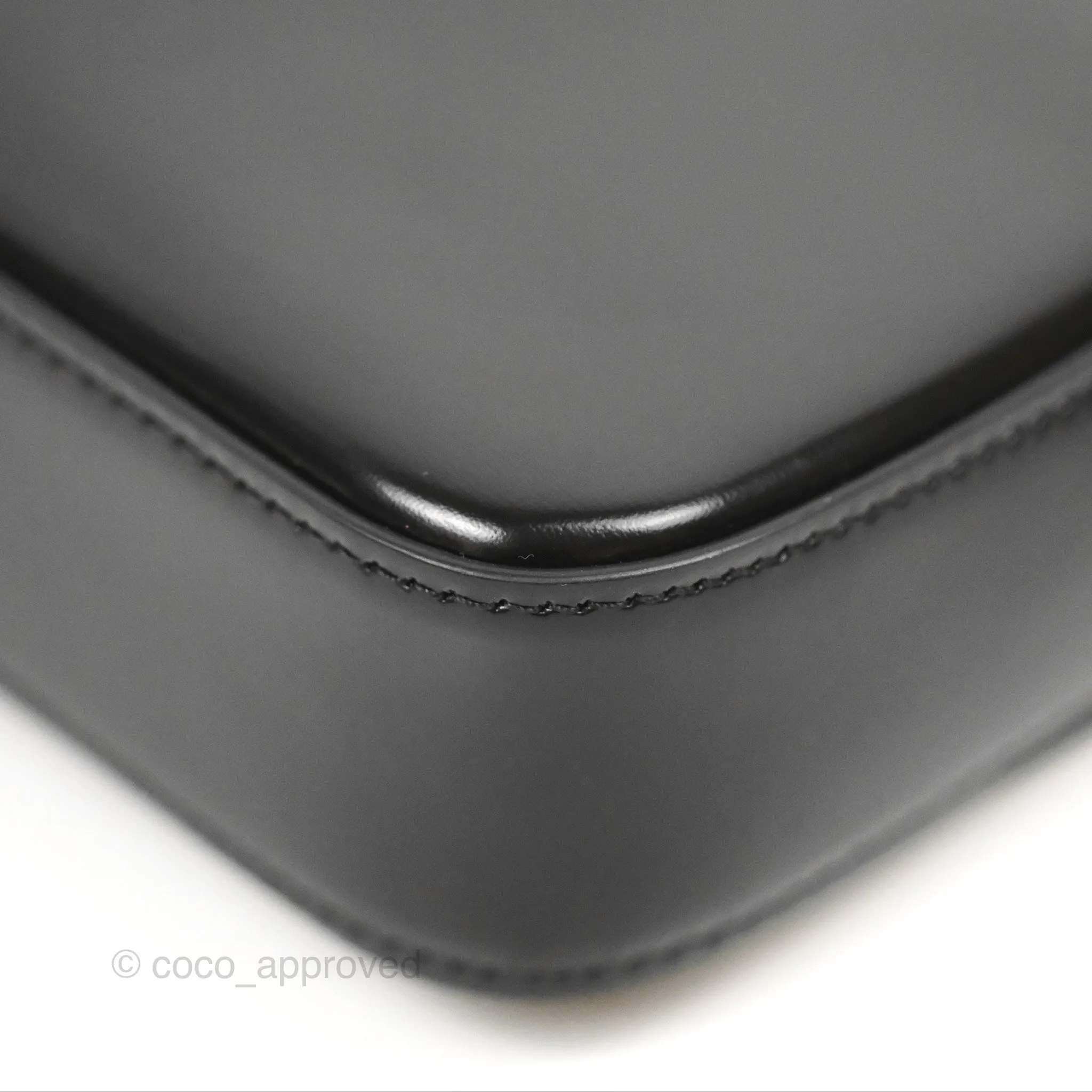 Celine Triomphe Chain Shoulder Bag Black Shiny Calfskin
