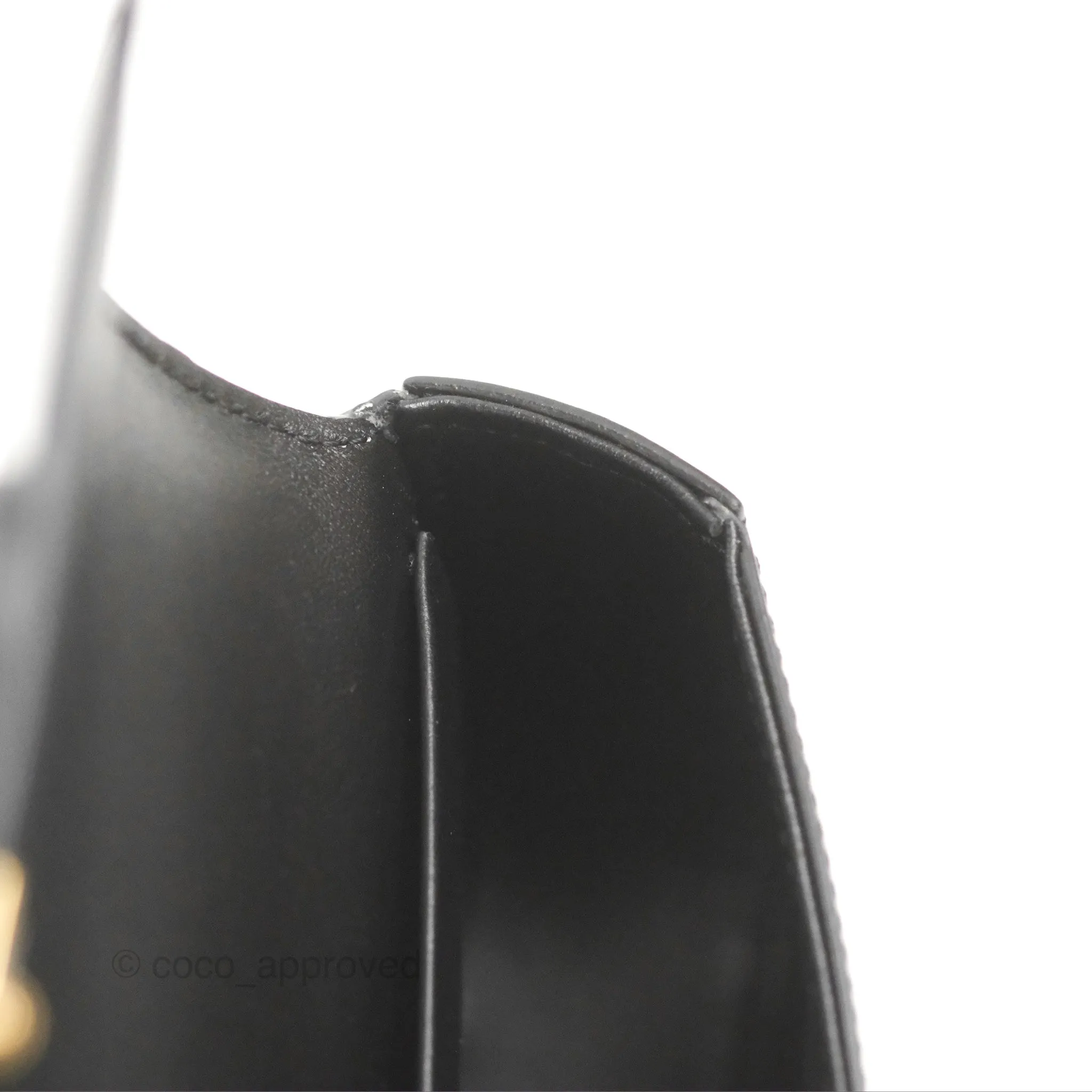 Celine Triomphe Chain Shoulder Bag Black Shiny Calfskin