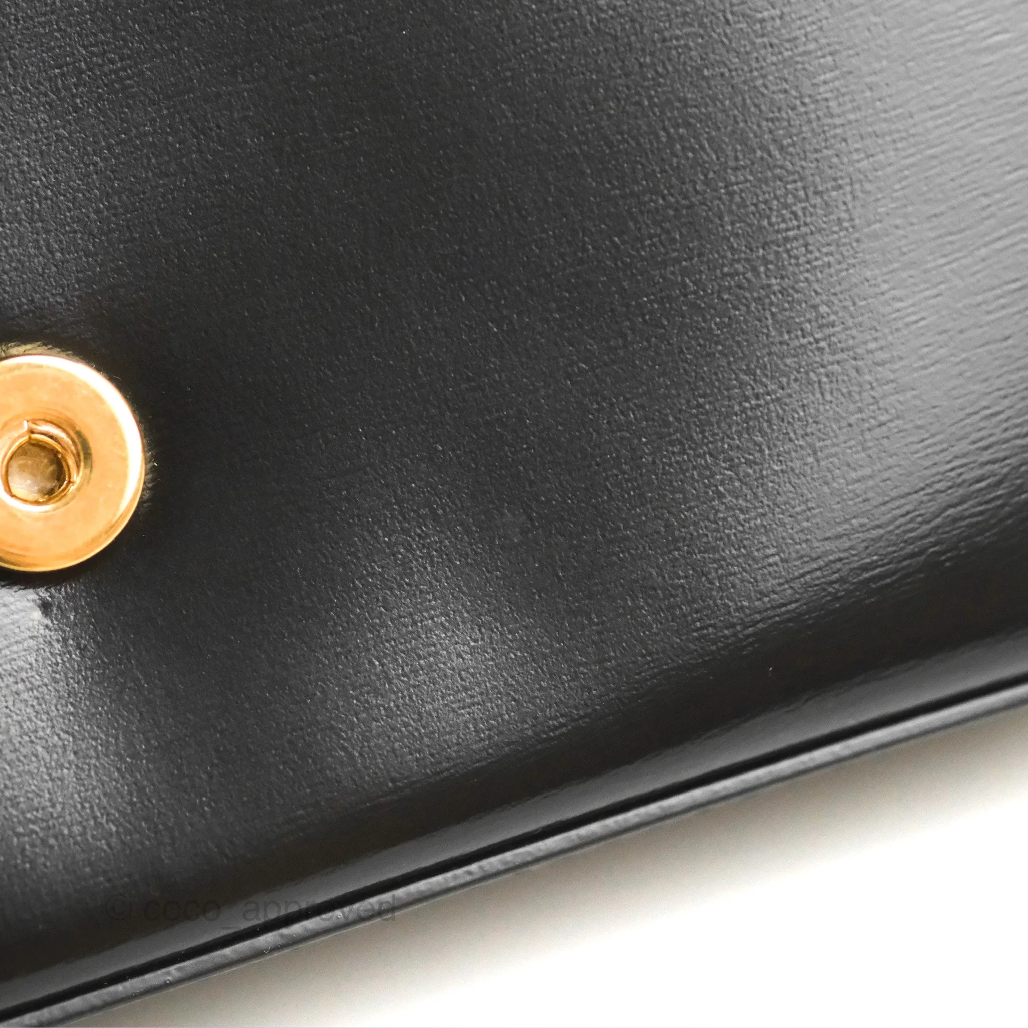 Celine Triomphe Chain Shoulder Bag Black Shiny Calfskin