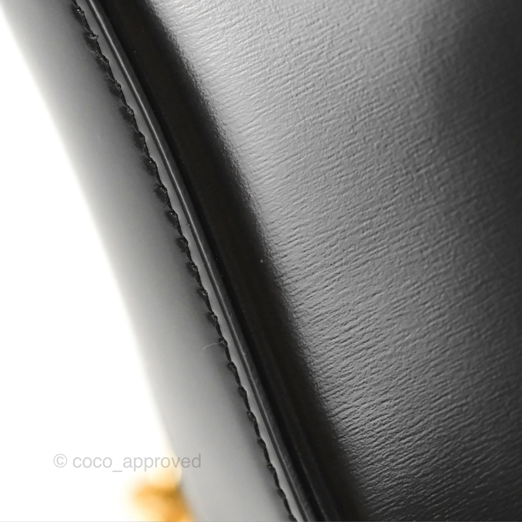 Celine Triomphe Chain Shoulder Bag Black Shiny Calfskin
