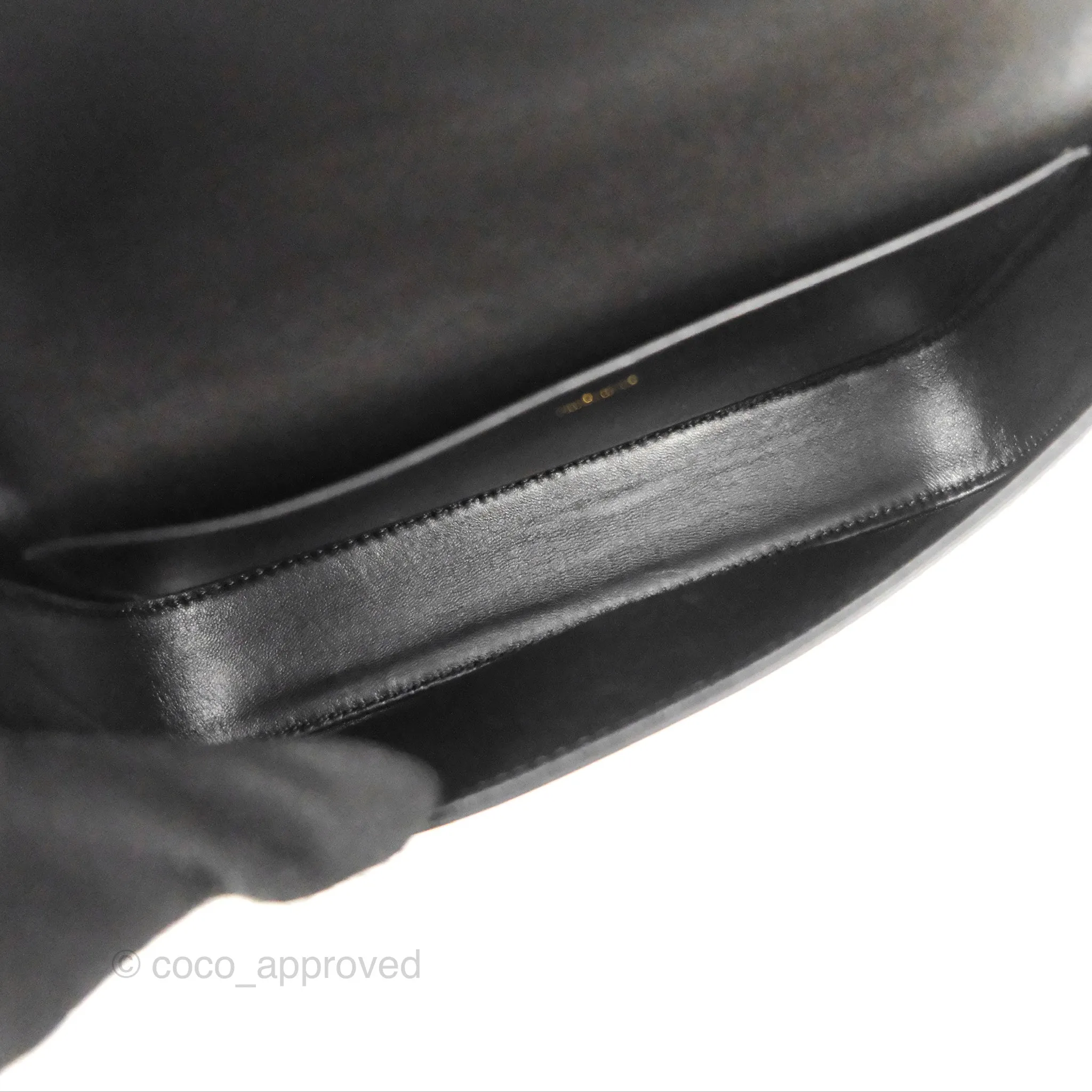 Celine Triomphe Chain Shoulder Bag Black Shiny Calfskin