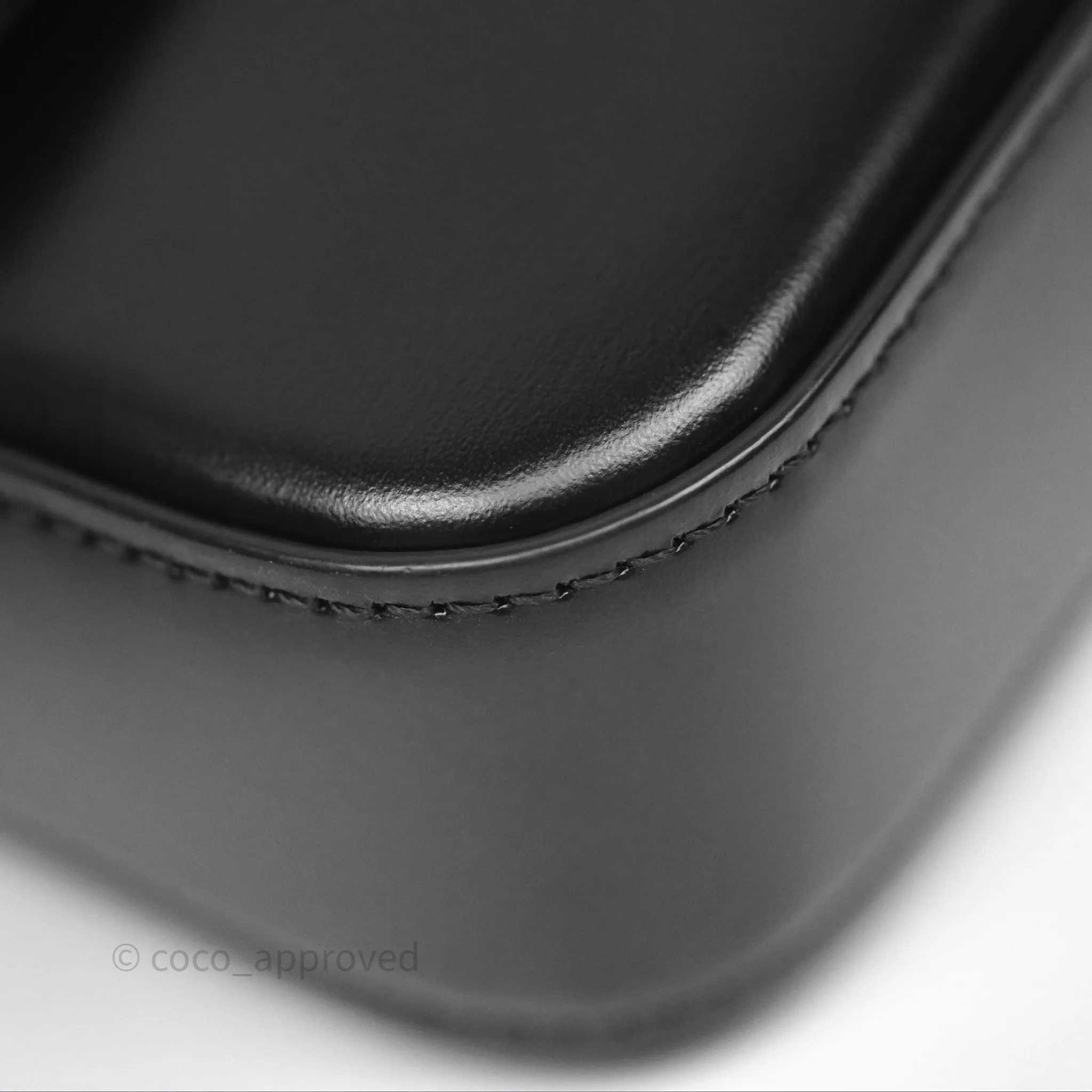 Celine Triomphe Chain Shoulder Bag So Black Shiny Calfskin
