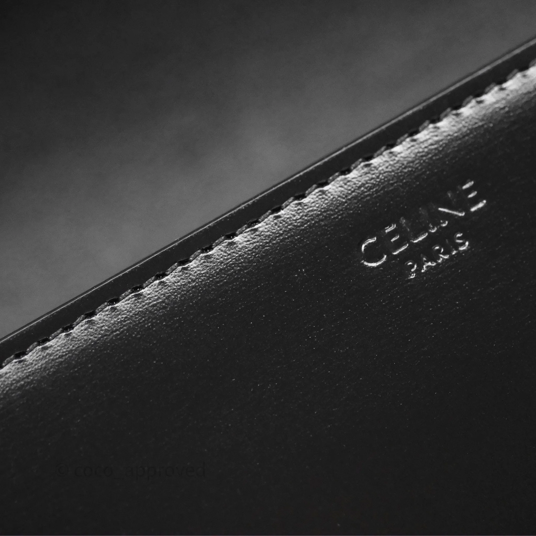 Celine Triomphe Chain Shoulder Bag So Black Shiny Calfskin