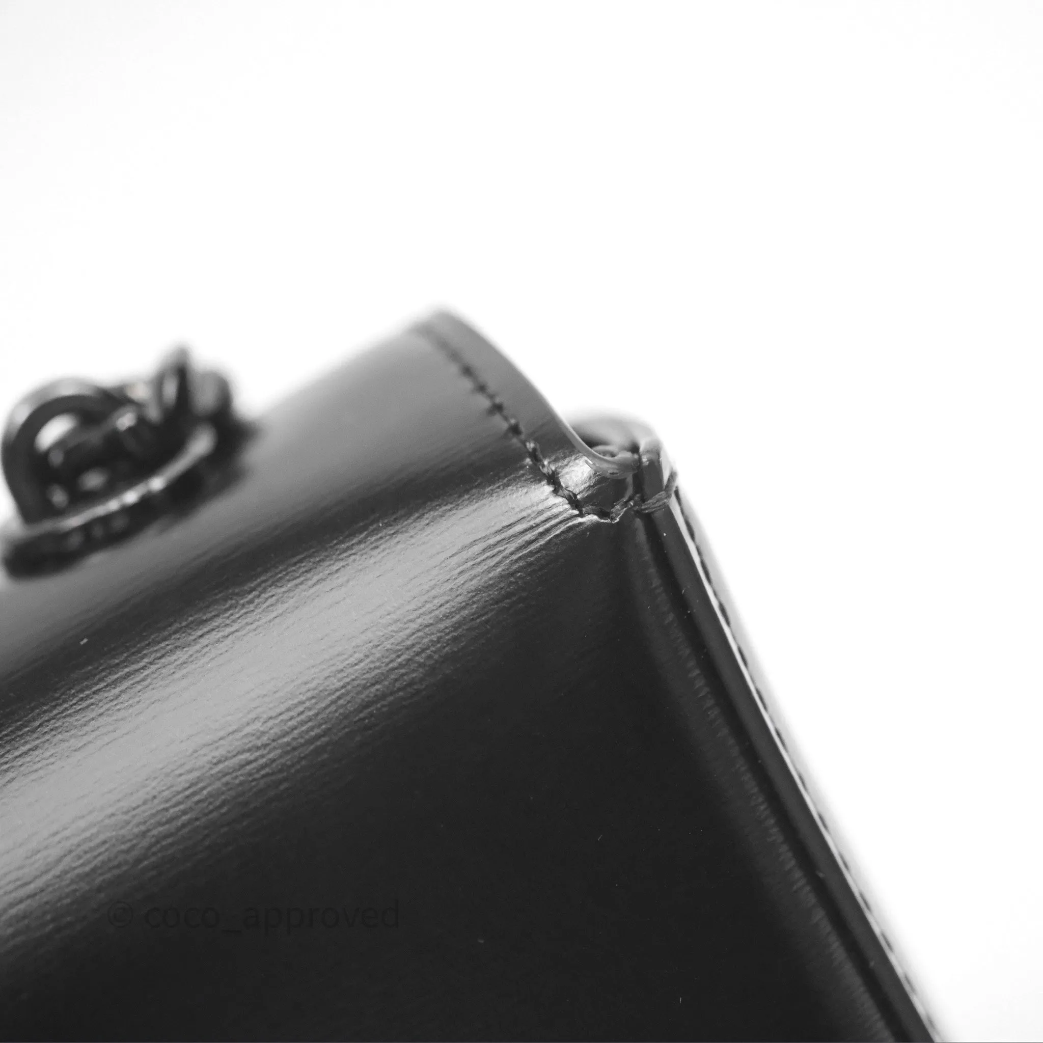 Celine Triomphe Chain Shoulder Bag So Black Shiny Calfskin