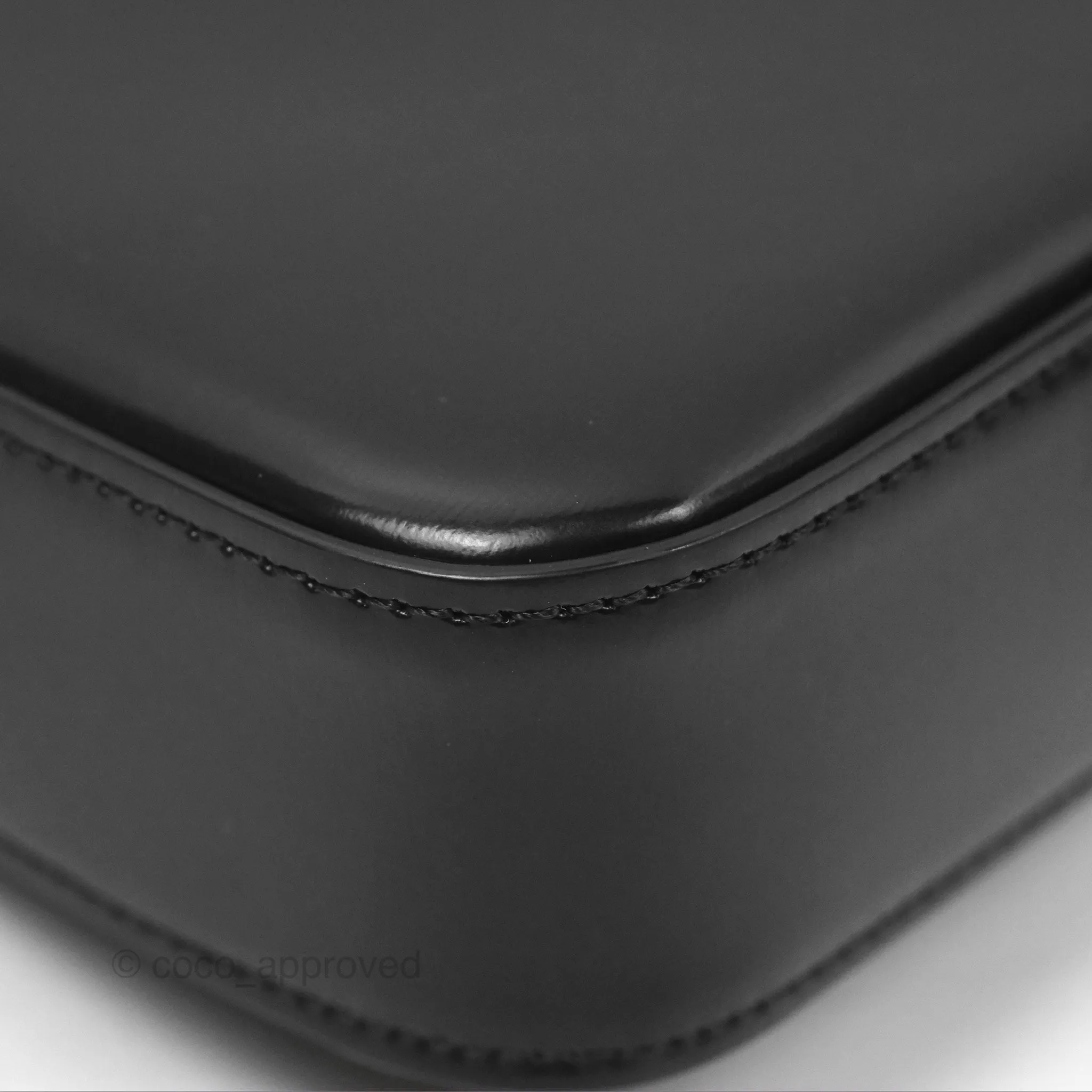 Celine Triomphe Chain Shoulder Bag So Black Shiny Calfskin