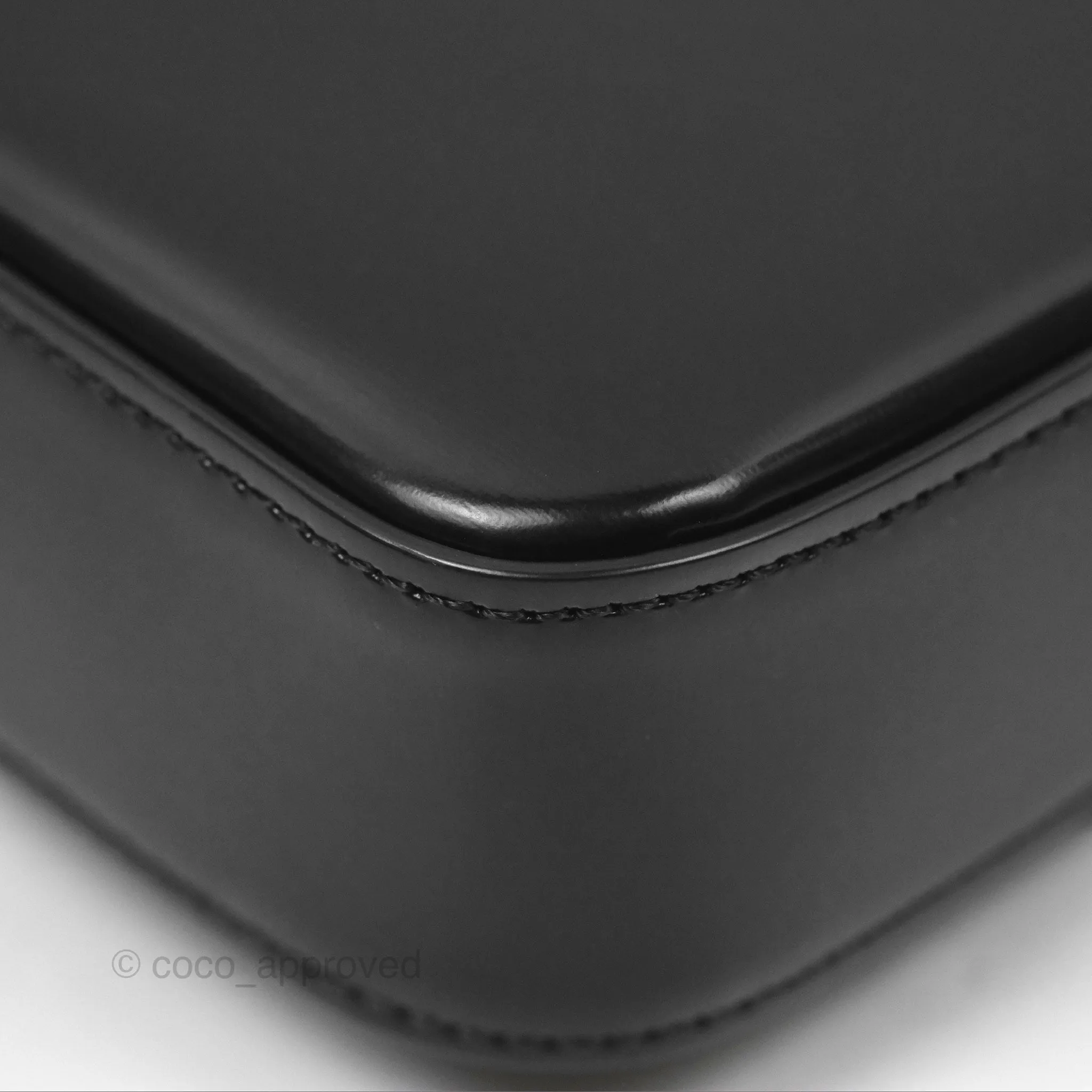 Celine Triomphe Chain Shoulder Bag So Black Shiny Calfskin
