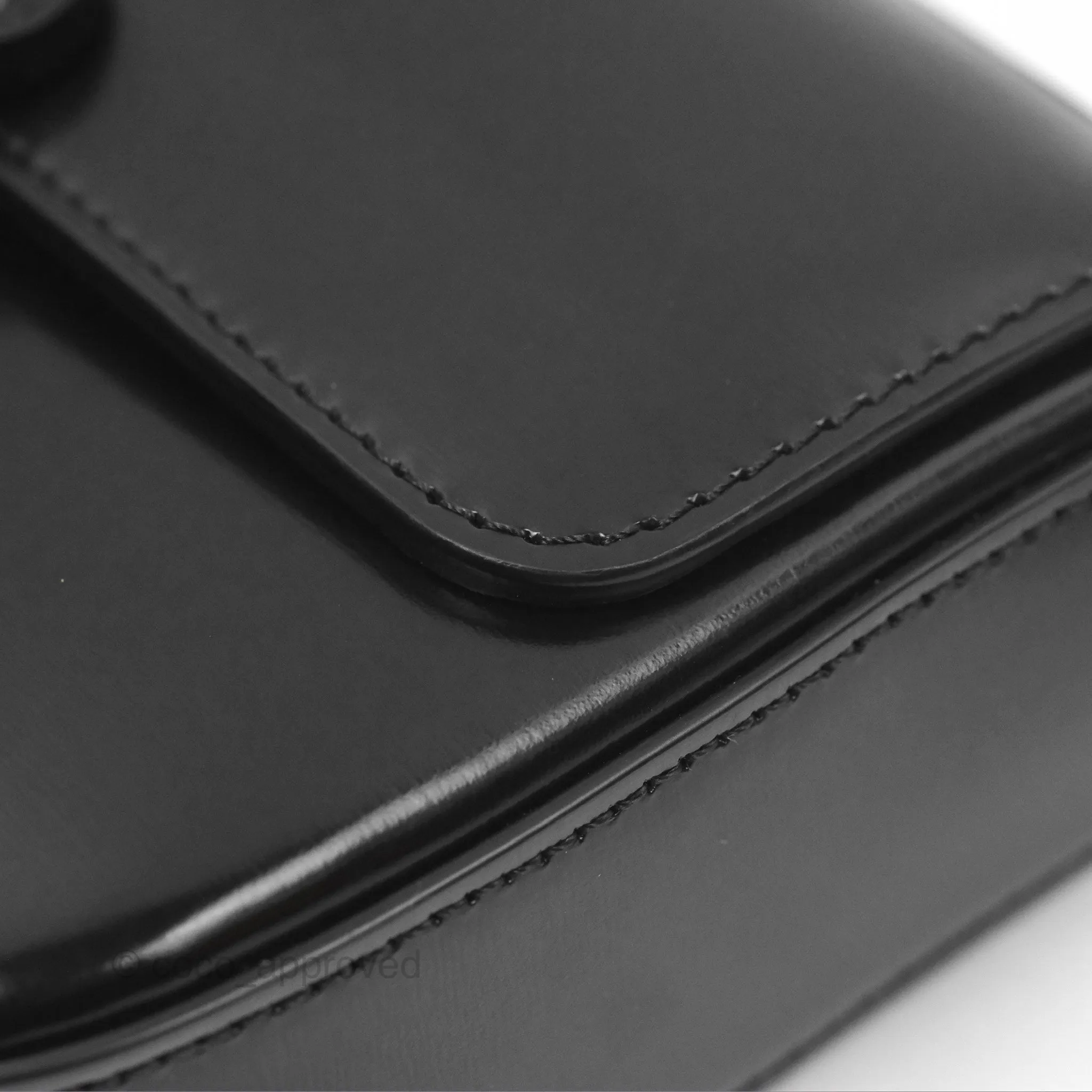 Celine Triomphe Chain Shoulder Bag So Black Shiny Calfskin