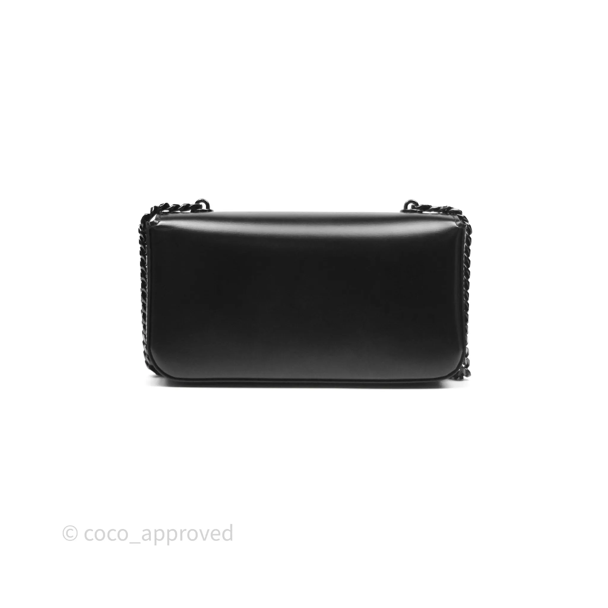 Celine Triomphe Chain Shoulder Bag So Black Shiny Calfskin