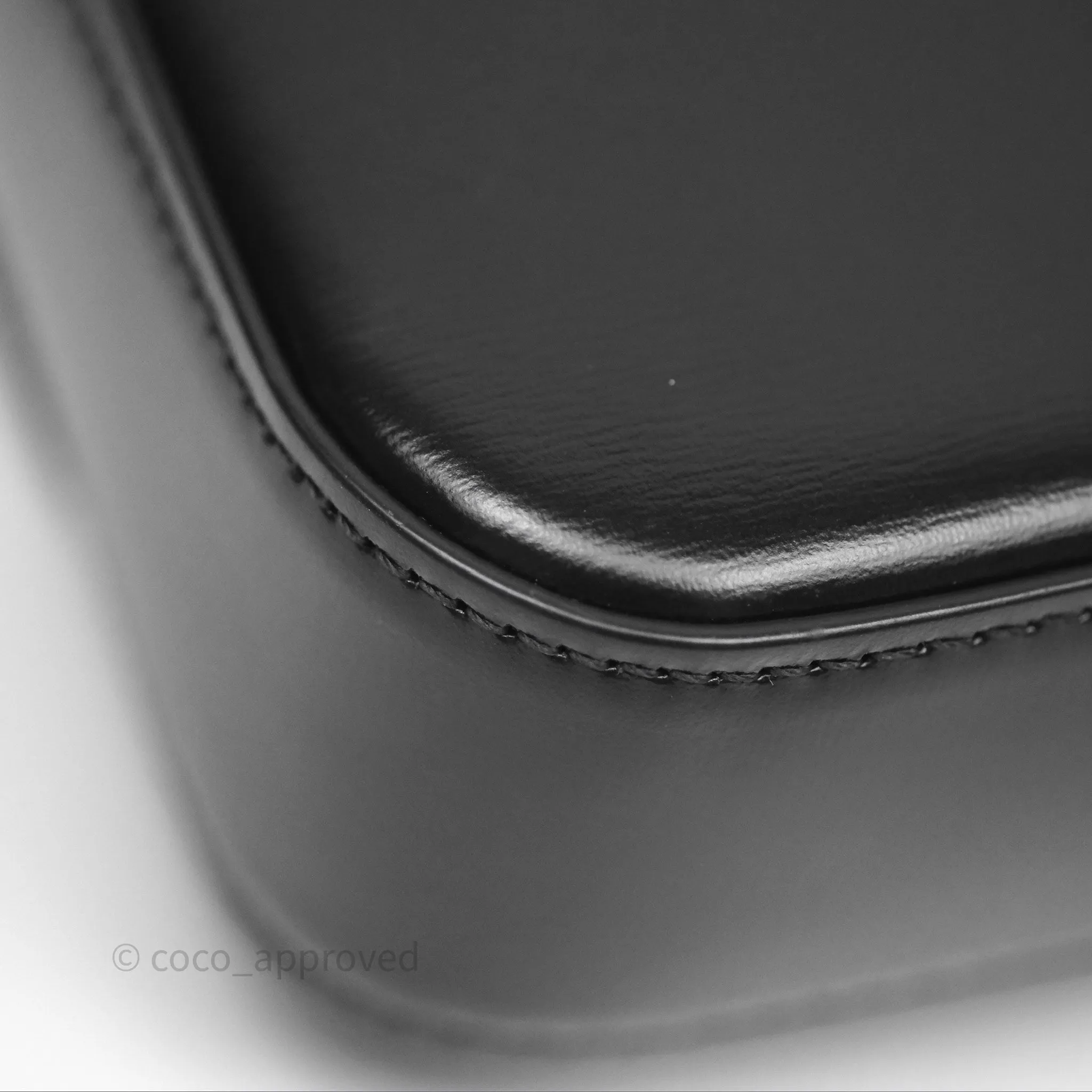 Celine Triomphe Chain Shoulder Bag So Black Shiny Calfskin