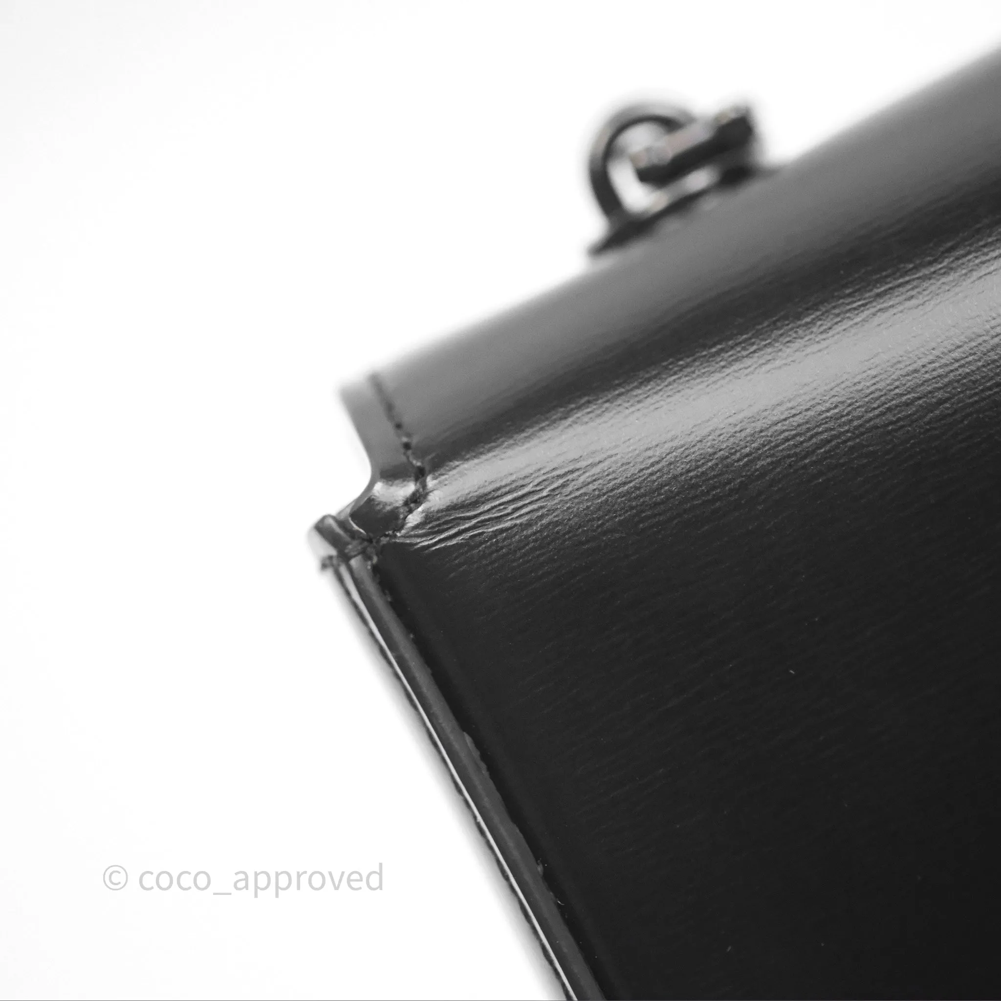 Celine Triomphe Chain Shoulder Bag So Black Shiny Calfskin