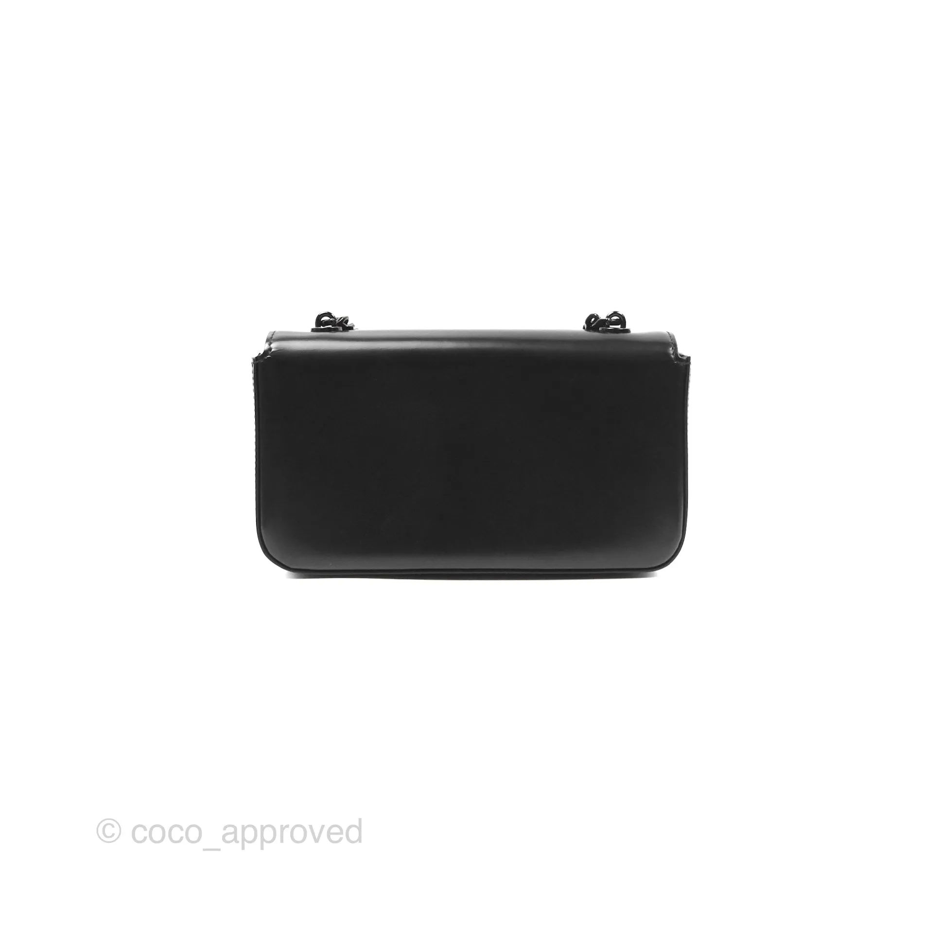Celine Triomphe Chain Shoulder Bag So Black Shiny Calfskin