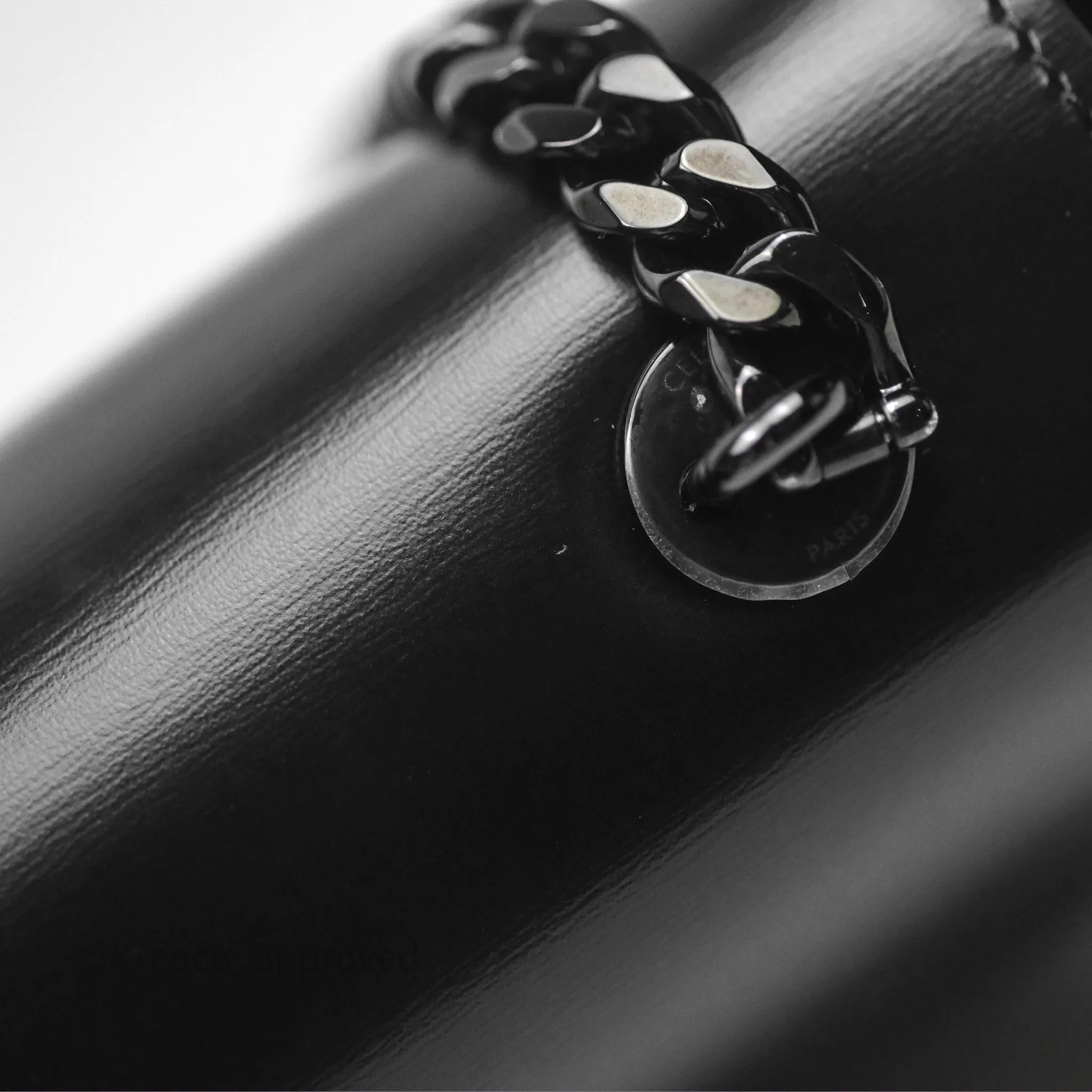 Celine Triomphe Chain Shoulder Bag So Black Shiny Calfskin