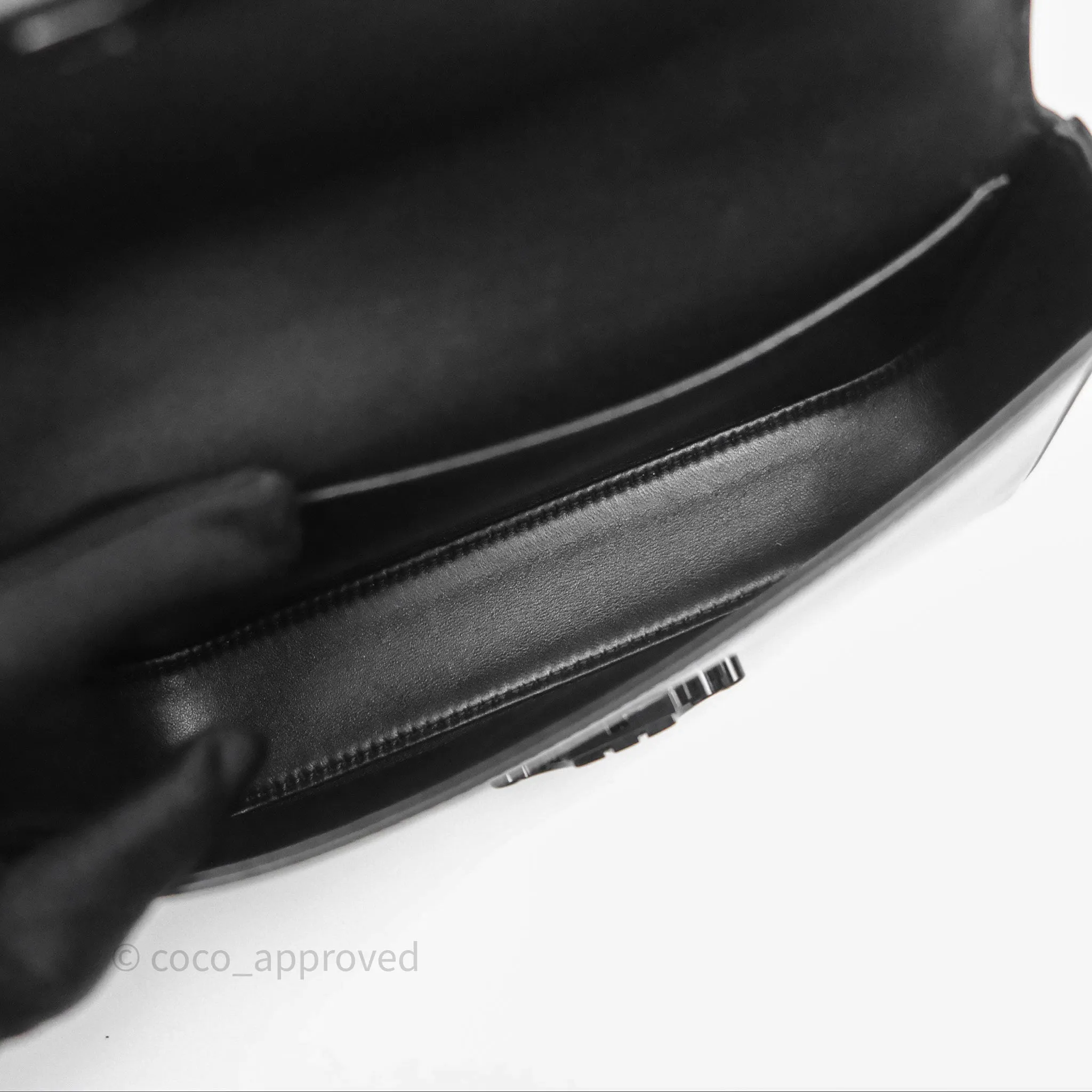 Celine Triomphe Chain Shoulder Bag So Black Shiny Calfskin