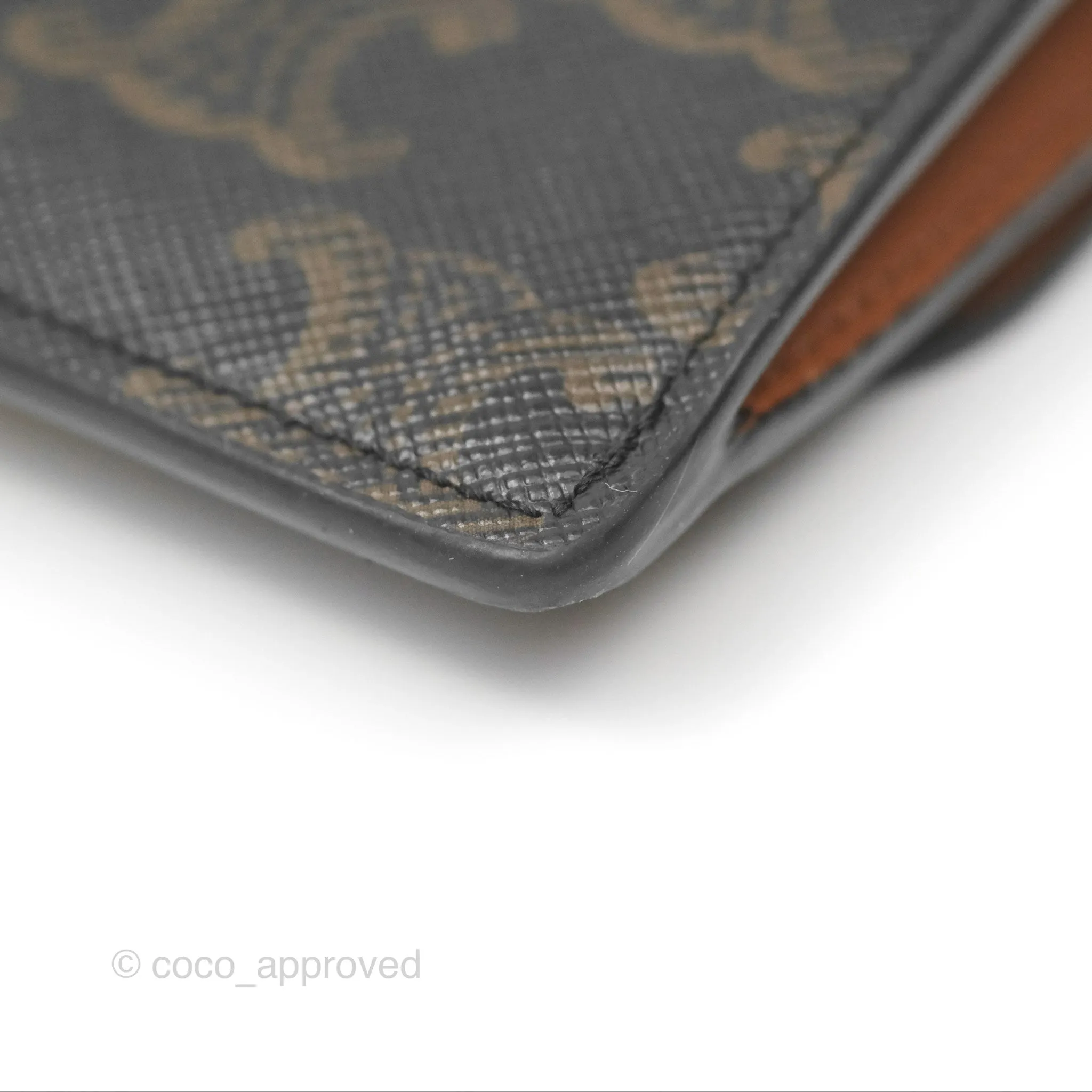 Celine Triomphe Flap Card Holder Triomphe Canvas Tan
