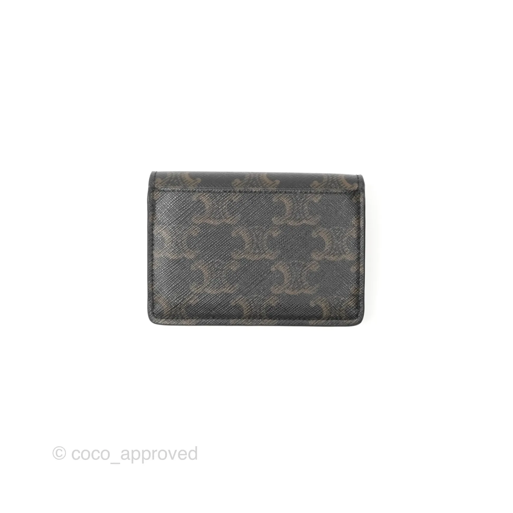 Celine Triomphe Flap Card Holder Triomphe Canvas Tan