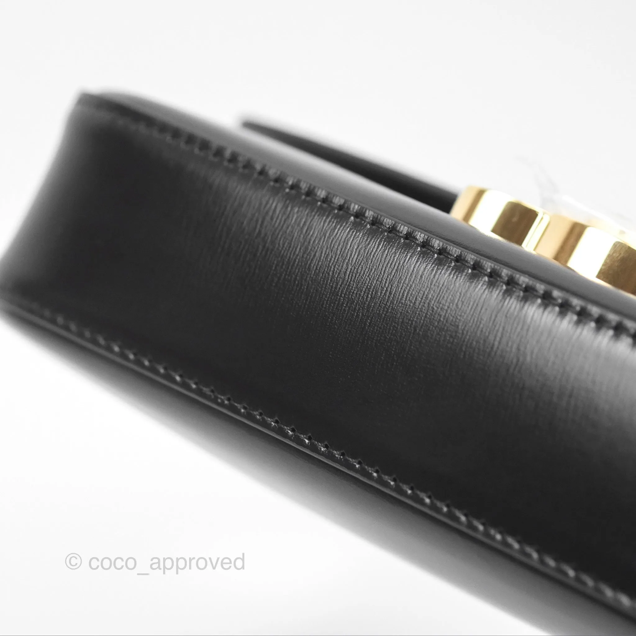 Celine Triomphe Shoulder Bag Black Calfskin