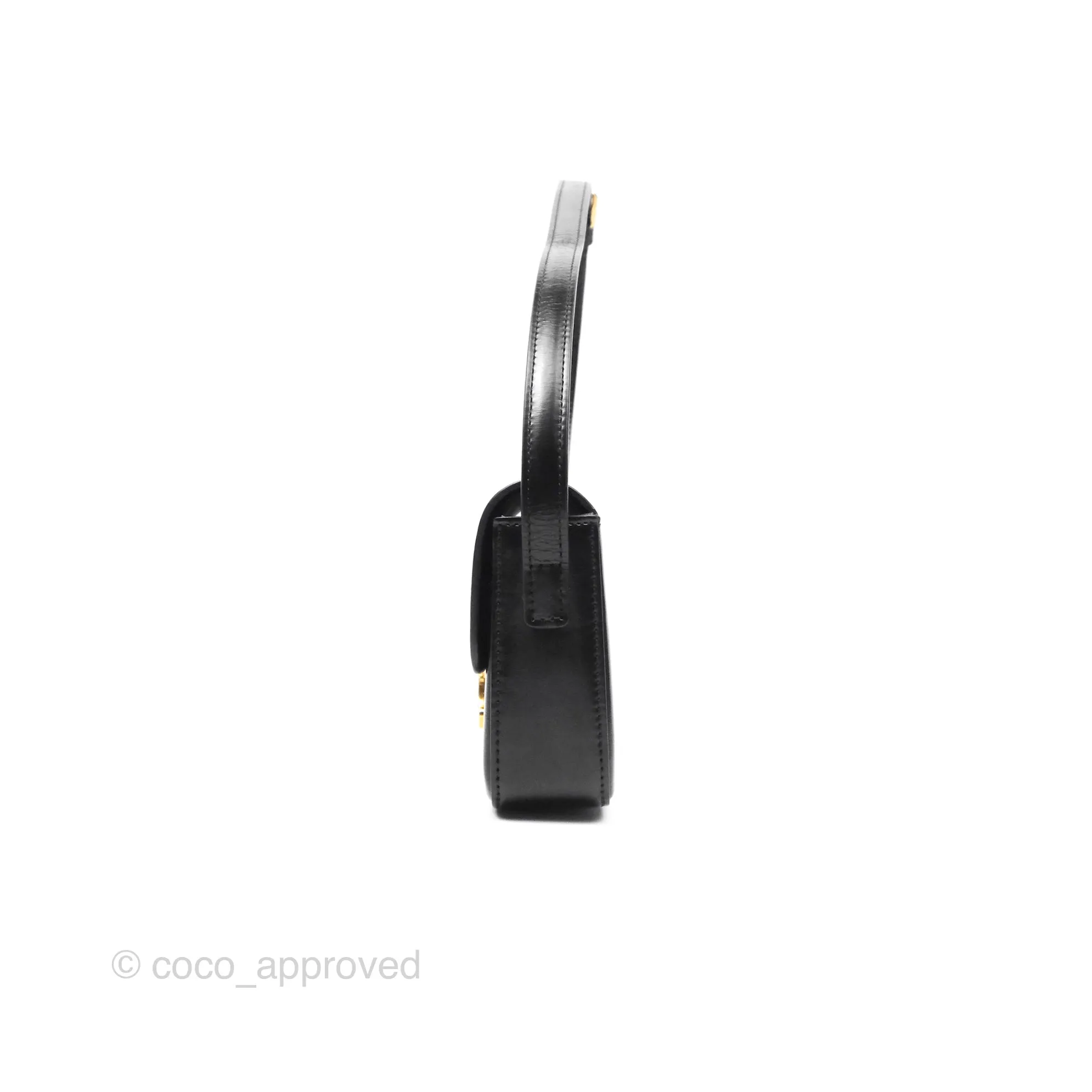 Celine Triomphe Shoulder Bag Black Calfskin